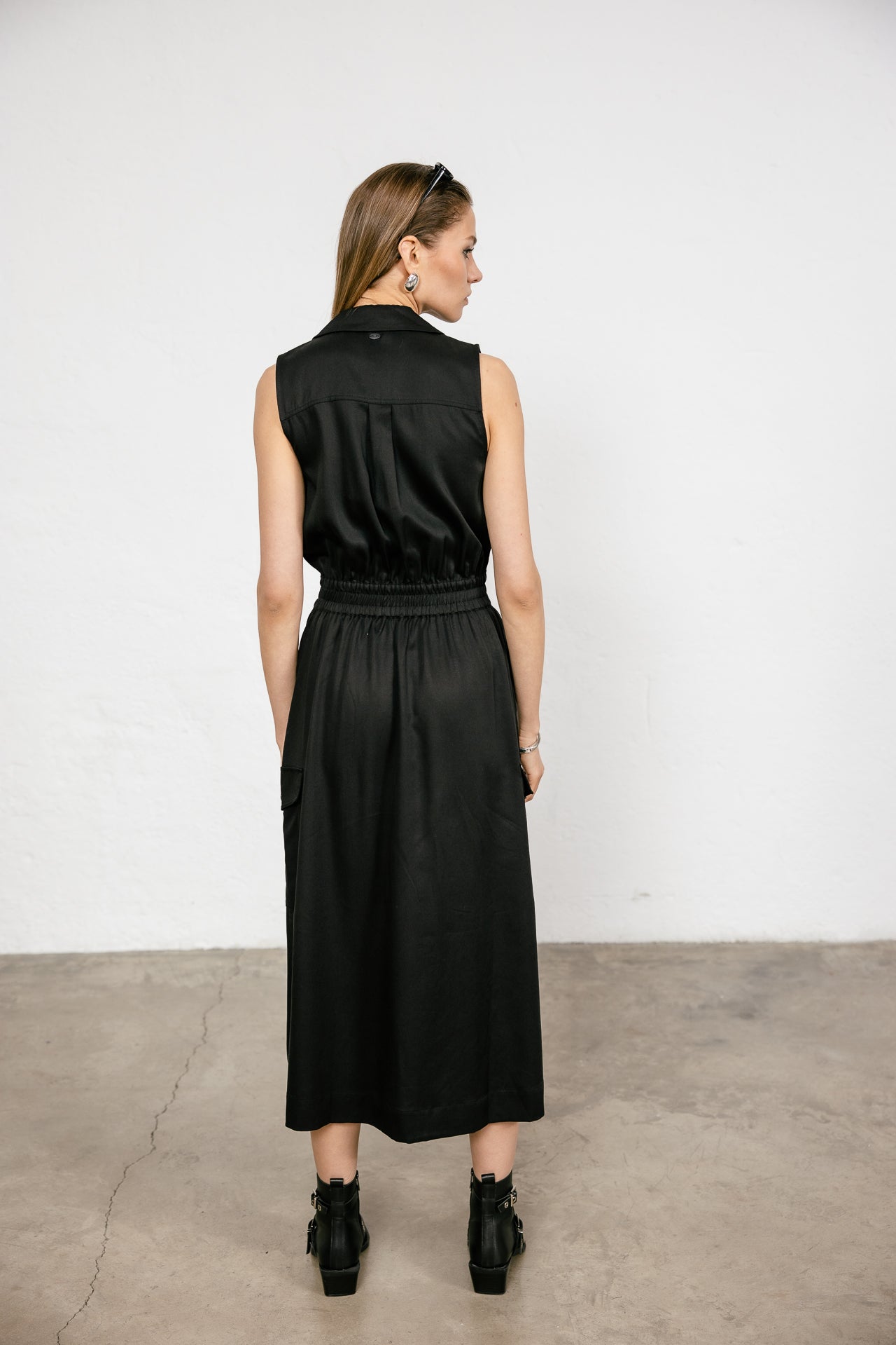 

Vestido midi  Mujer Row Plain black | Freeman T. Porter