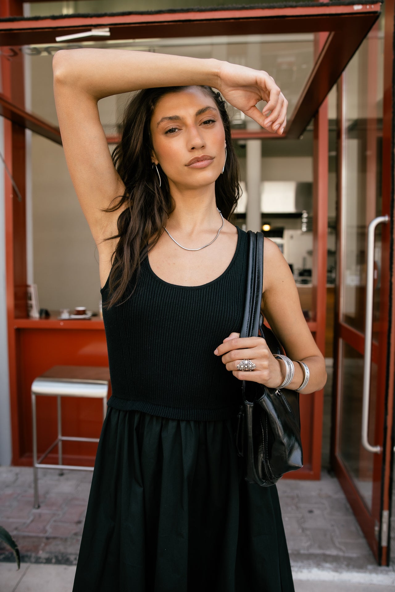 

Robe bi-matière Femme Reen Plain black | Freeman T. Porter