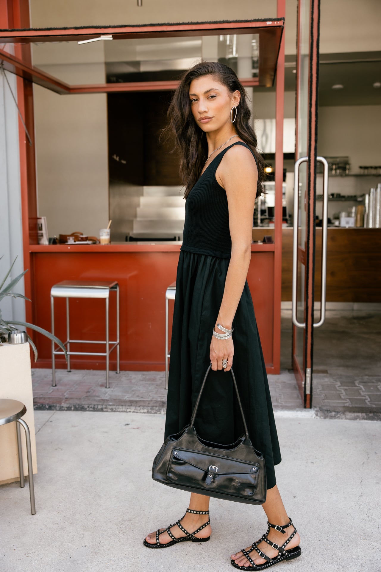 

Robe bi-matière Femme Reen Plain black | Freeman T. Porter