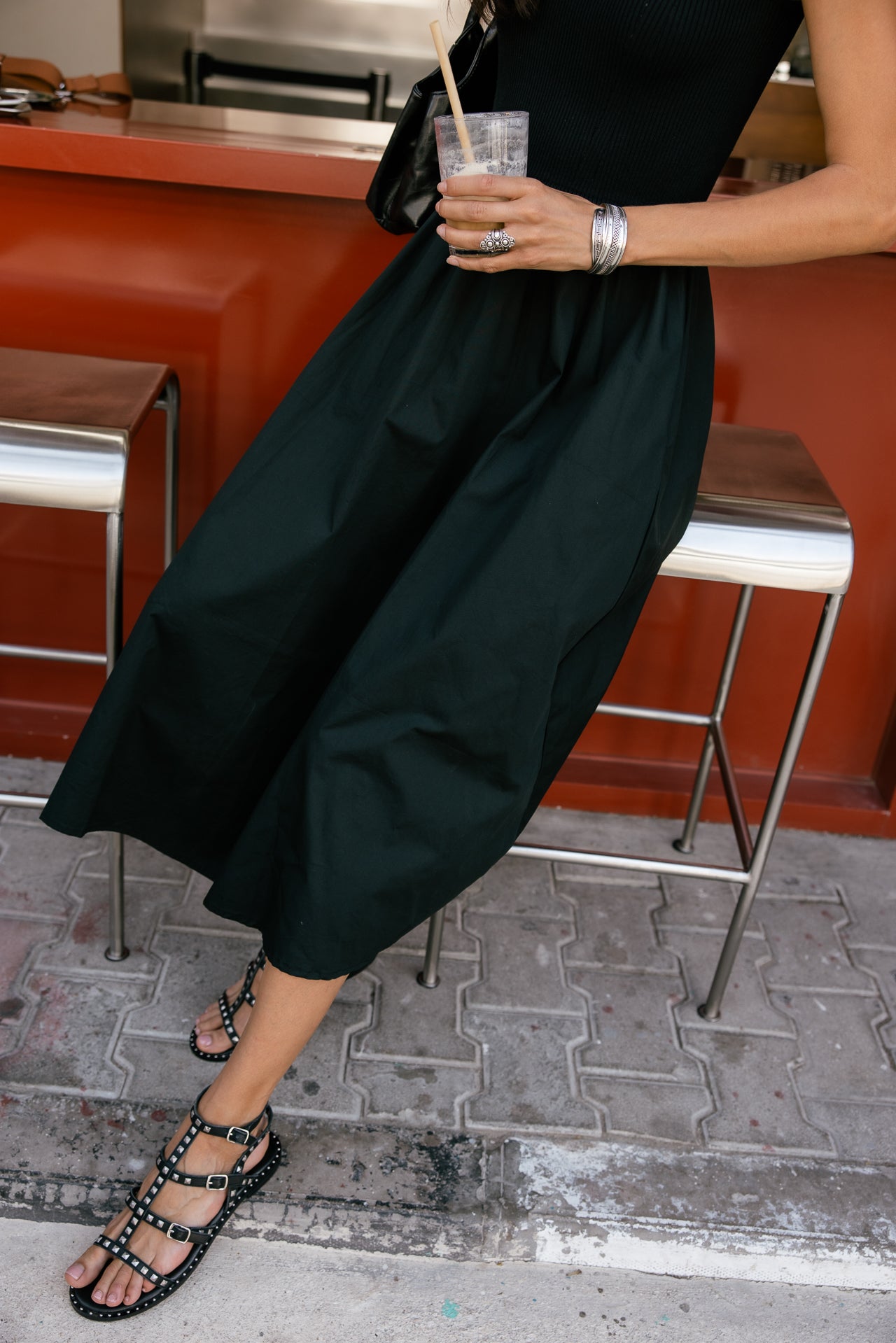 

Robe bi-matière Femme Reen Plain black | Freeman T. Porter