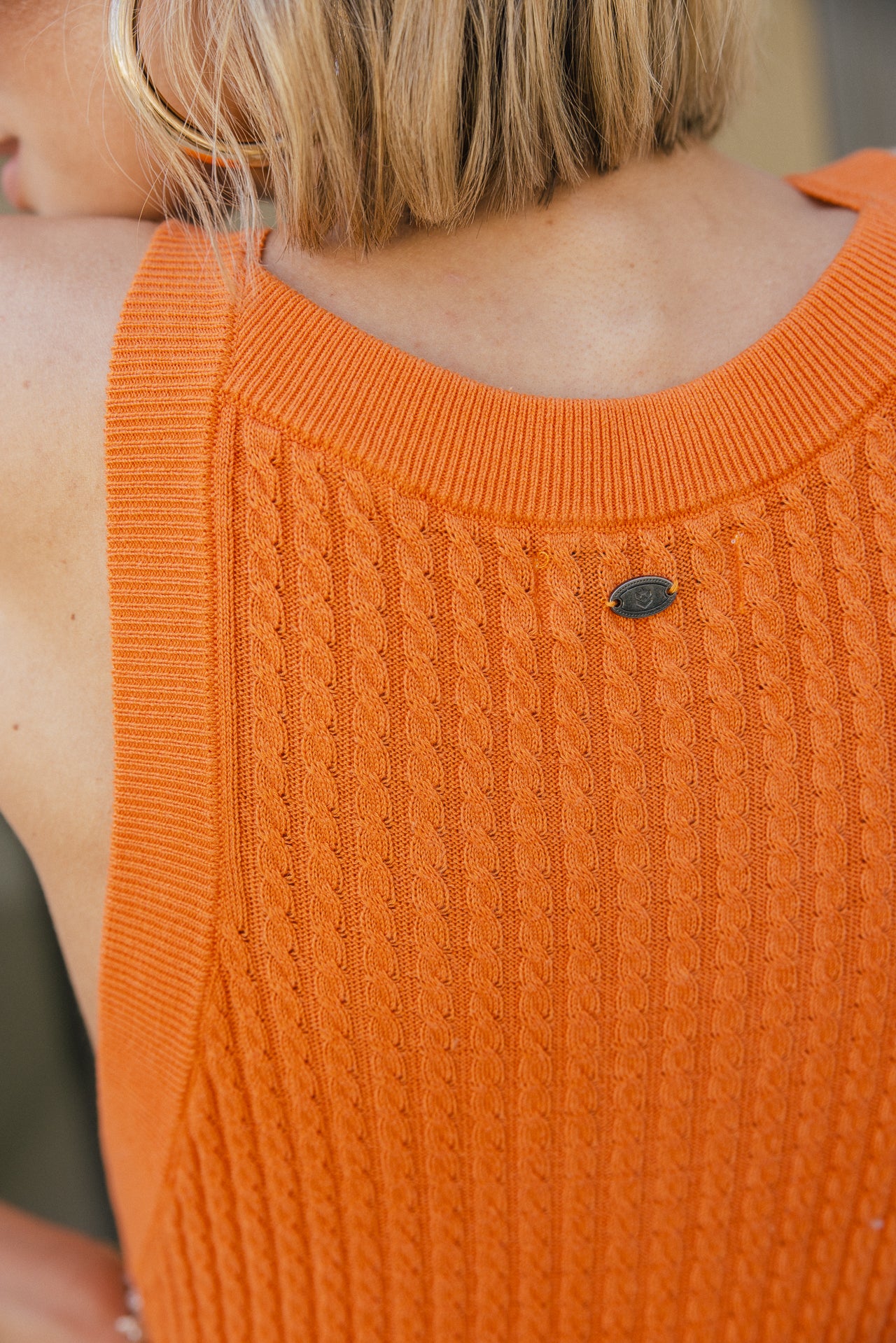

Robe longue en maille point tresse Femme Redge orange | Freeman T. Porter