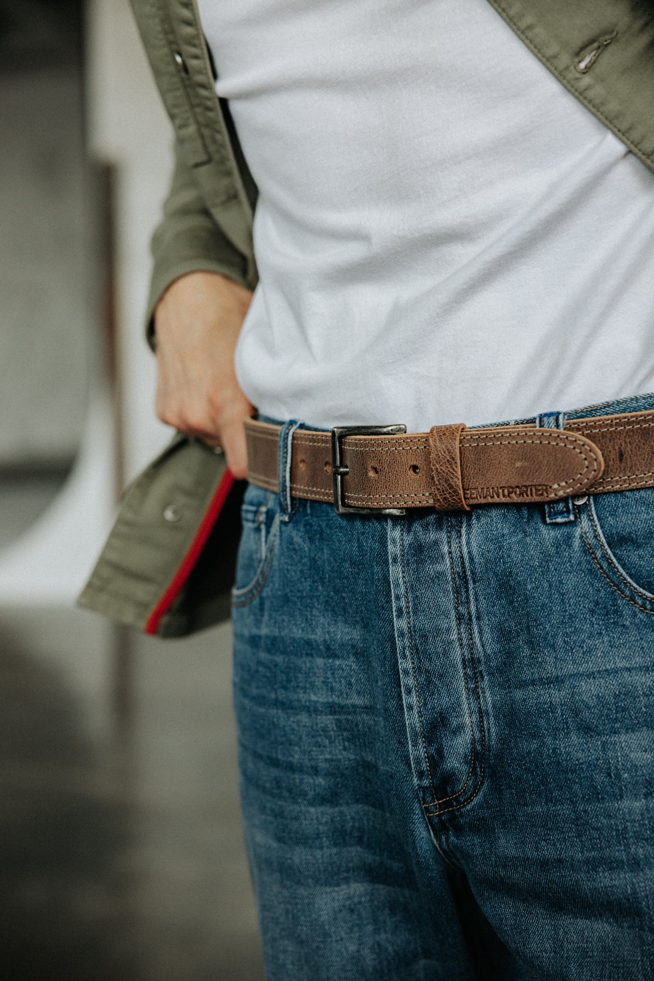 

Ceinture en cuir Homme Claudius tobacco | Freeman T. Porter