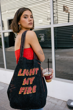 

Bolso tote Mujer Linnick Light My Fire Denim black | Freeman T. Porter