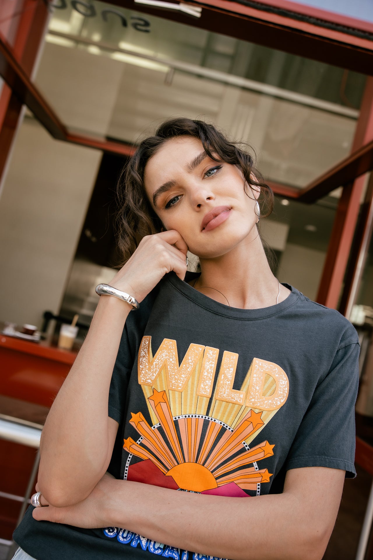 

Bedrucktes T-Shirt Damen Suria Suncatcher carbone | Freeman T. Porter