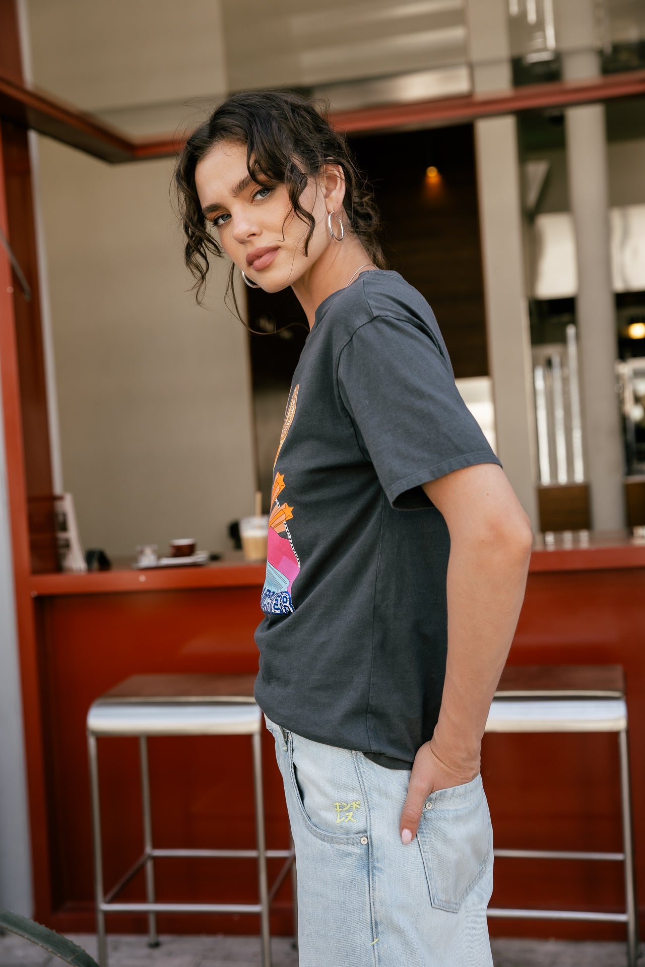 

Bedrucktes T-Shirt Damen Suria Suncatcher carbone | Freeman T. Porter