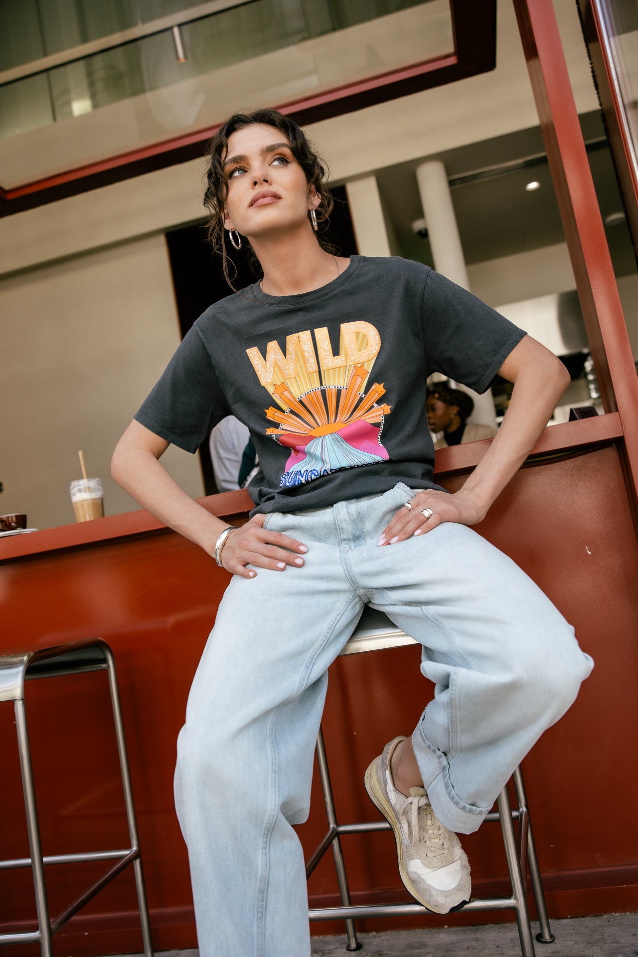 

Bedrucktes T-Shirt Damen Suria Suncatcher carbone | Freeman T. Porter