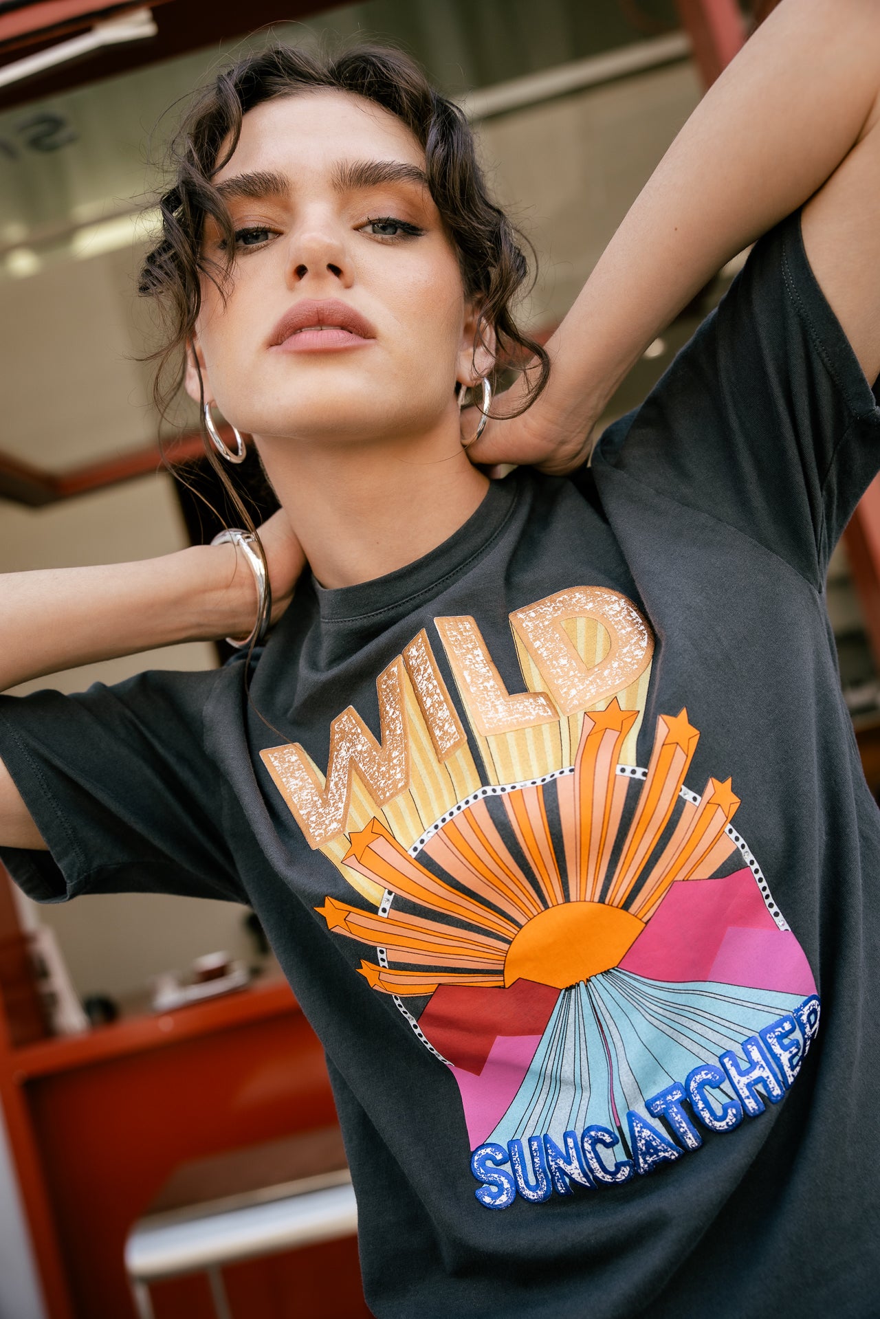 

Bedrucktes T-Shirt Damen Suria Suncatcher carbone | Freeman T. Porter