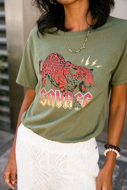 

T-shirt imprimé Femme Suria Panther loden green | Freeman T. Porter