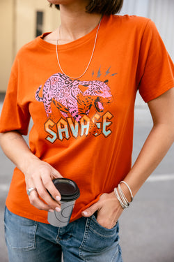 

T-shirt imprimé Femme Suria Panther burnt ochre | Freeman T. Porter
