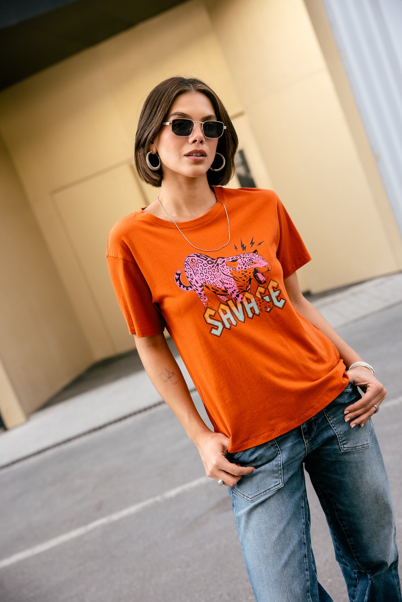 

T-shirt imprimé Femme Suria Panther burnt ochre | Freeman T. Porter