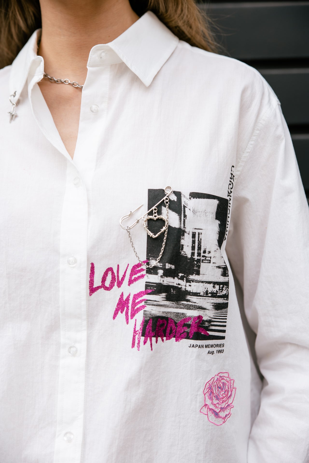 

Chemise boyfriend imprimée Femme Chella Street white | Freeman T. Porter