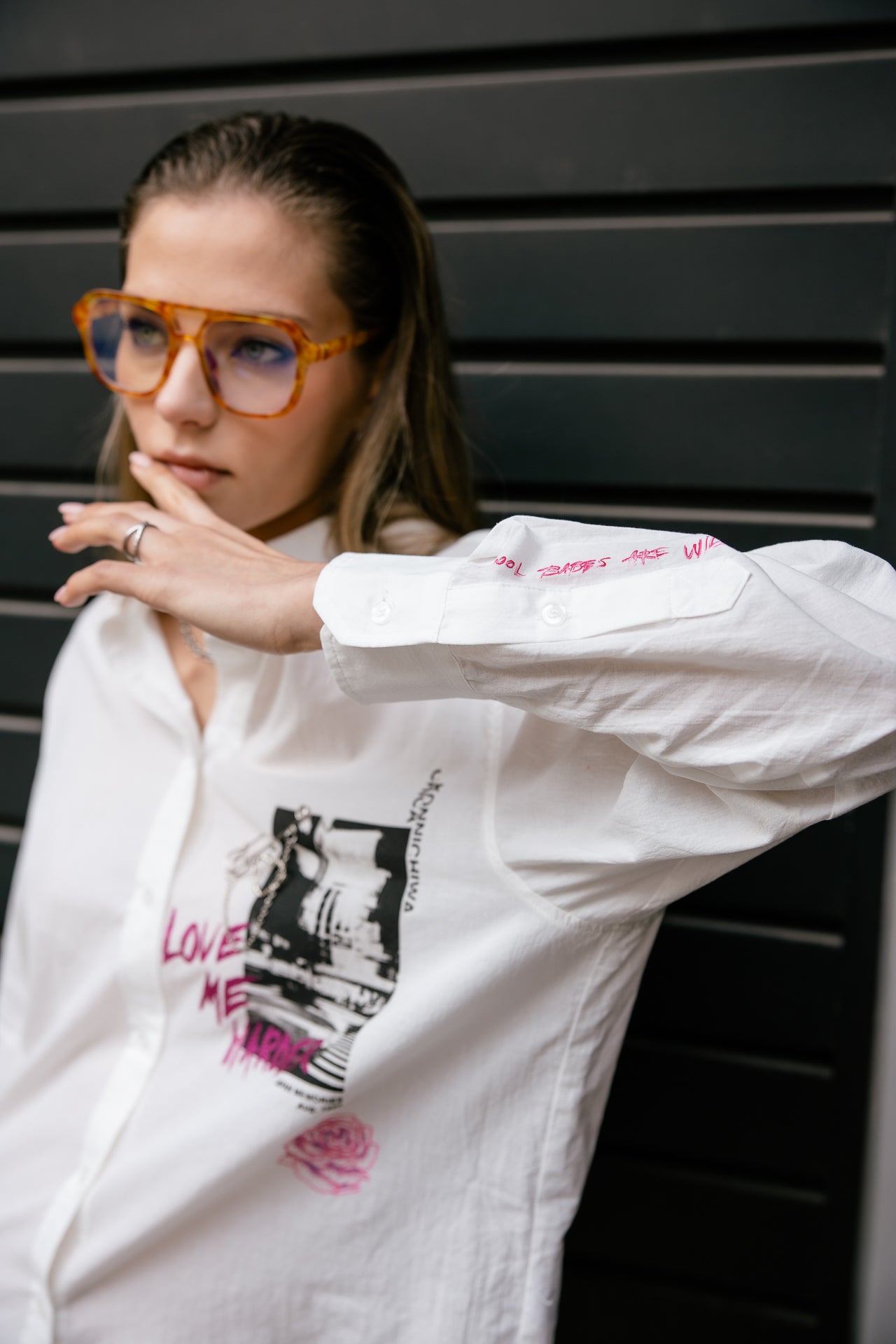 

Chemise boyfriend imprimée Femme Chella Street white | Freeman T. Porter