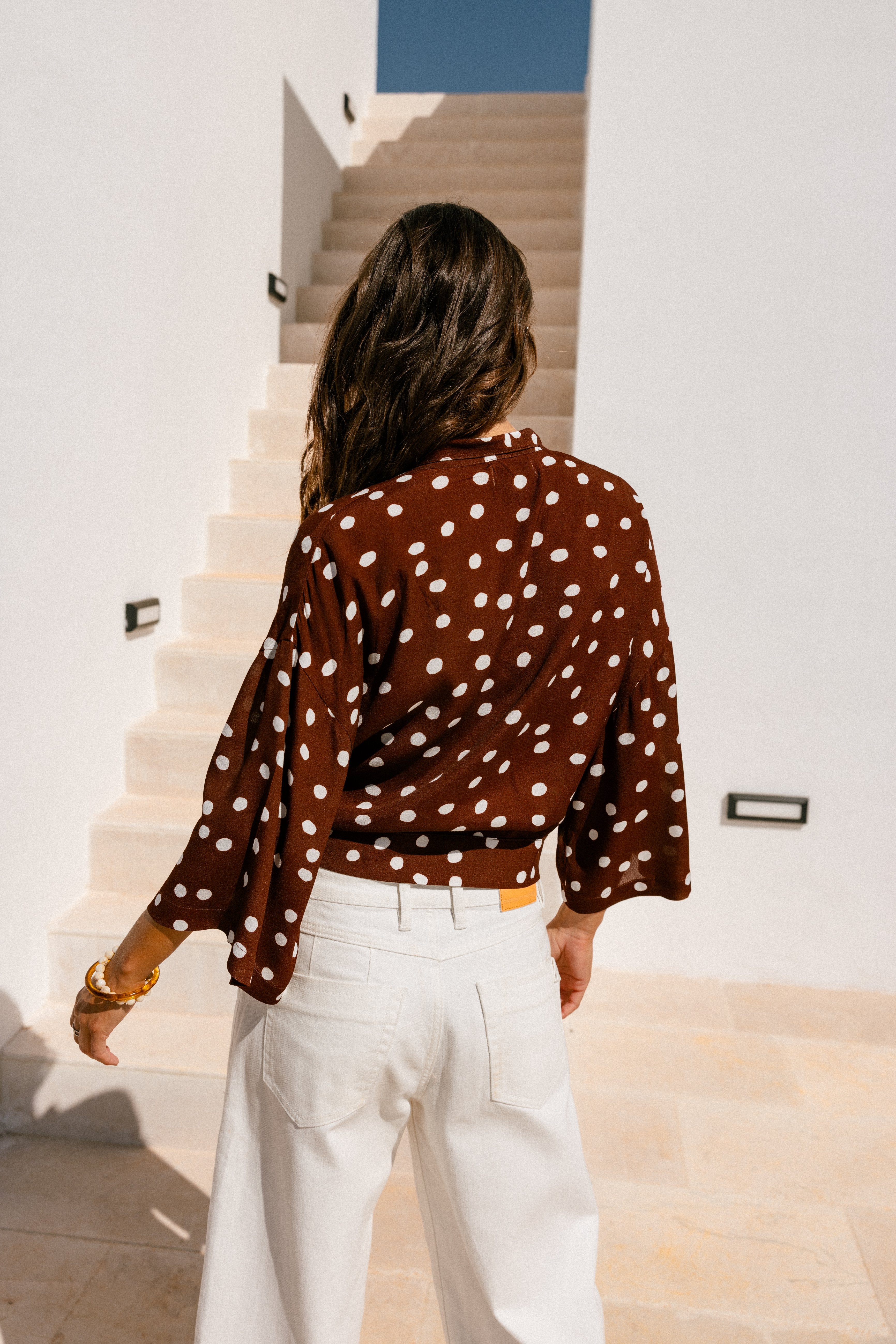 

Top kimono Mujer Triane Dots brown | Freeman T. Porter