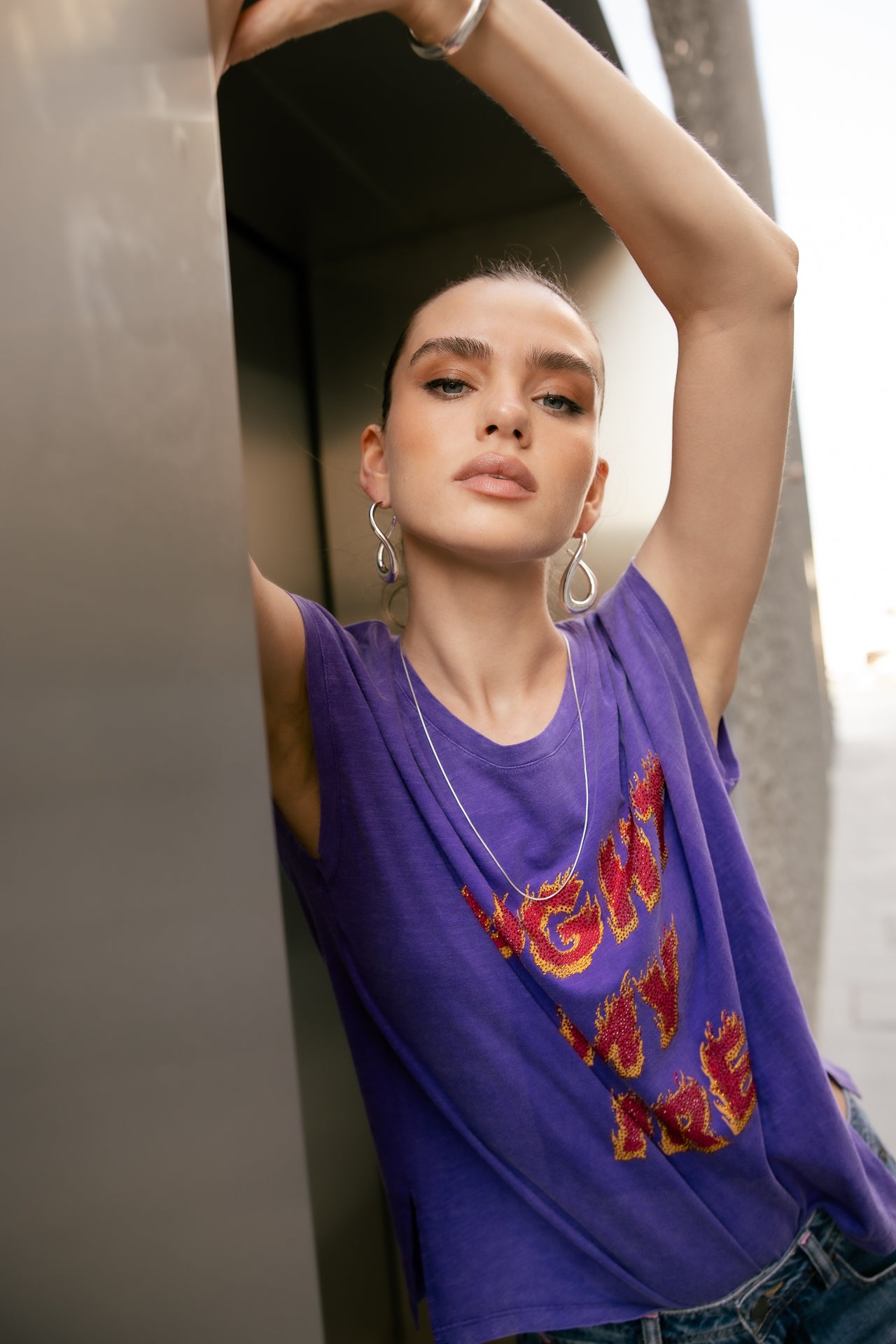 

T-shirt imprimé Femme Tarik Light purple | Freeman T. Porter