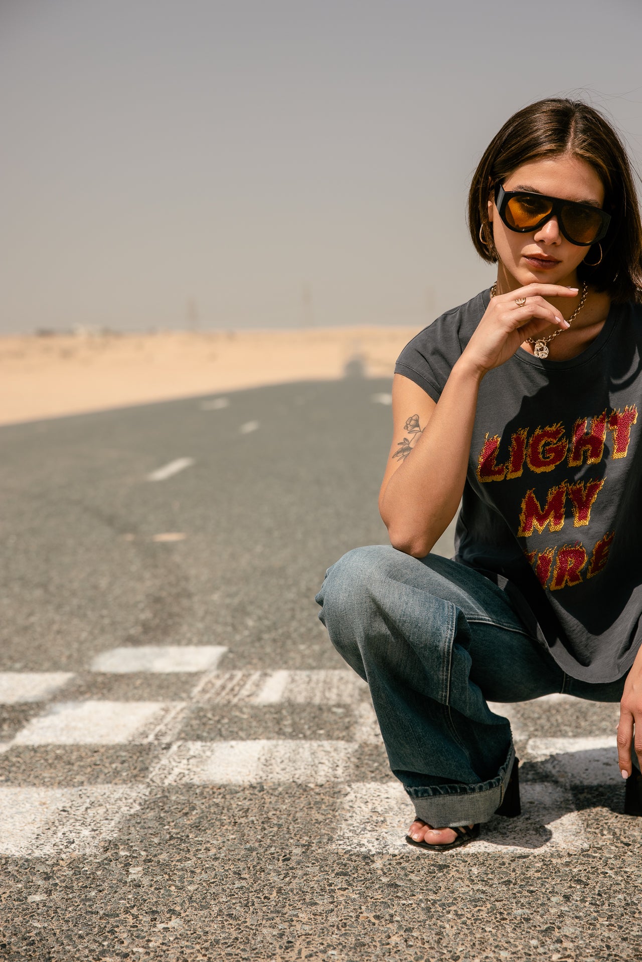 

Bedrucktes T-Shirt Damen Tarik Light carbon | Freeman T. Porter