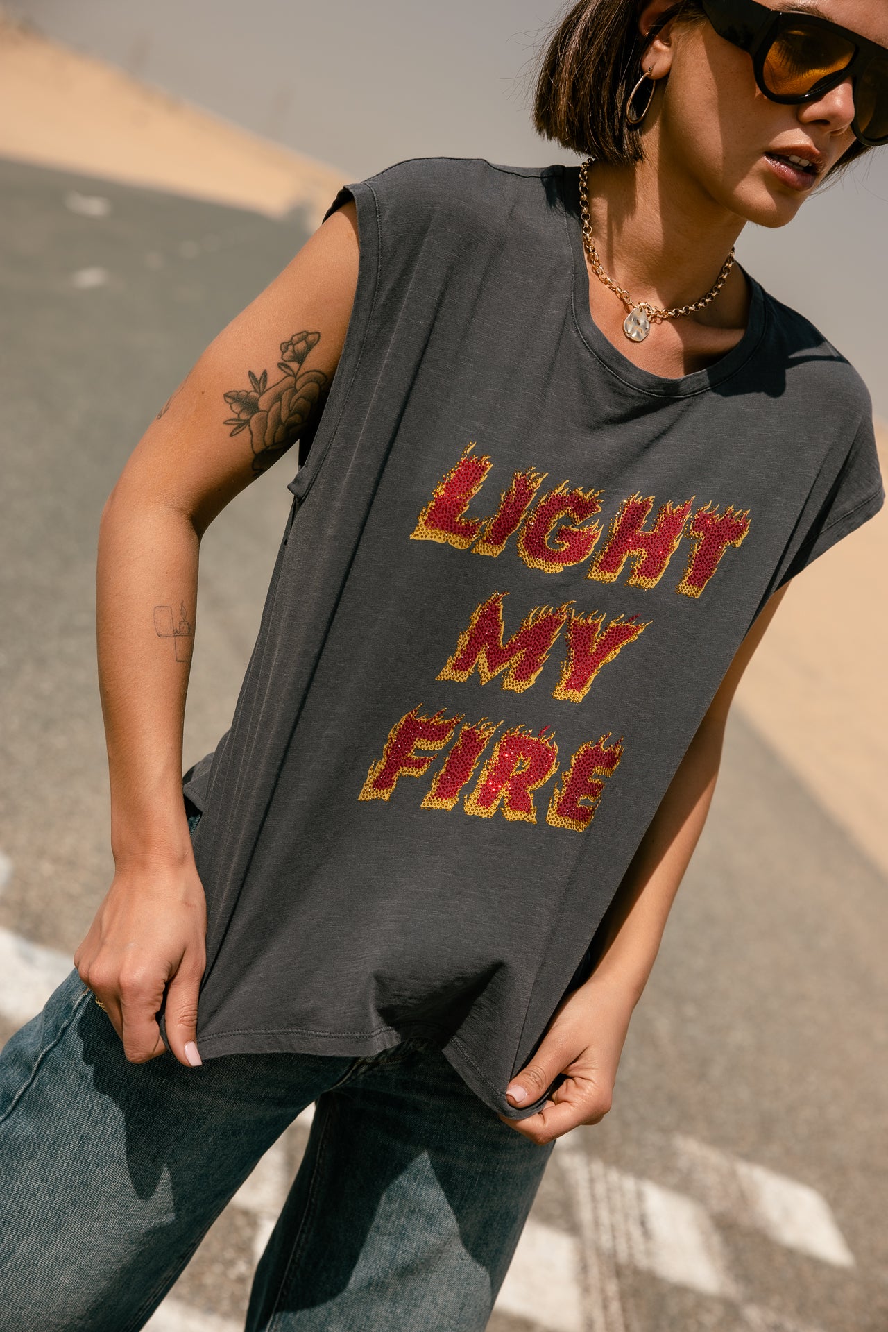 

Bedrucktes T-Shirt Damen Tarik Light carbon | Freeman T. Porter