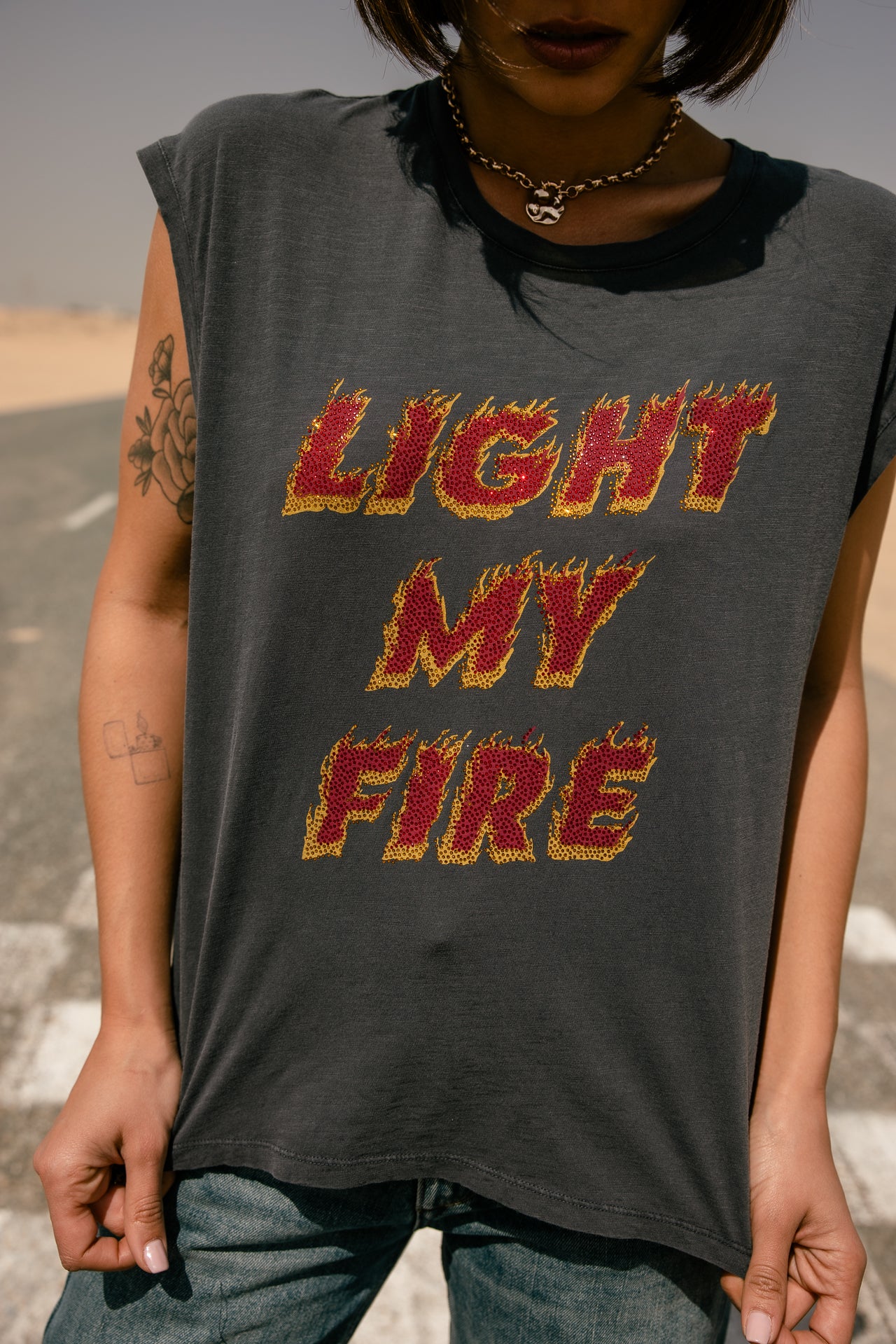 

Bedrucktes T-Shirt Damen Tarik Light carbon | Freeman T. Porter