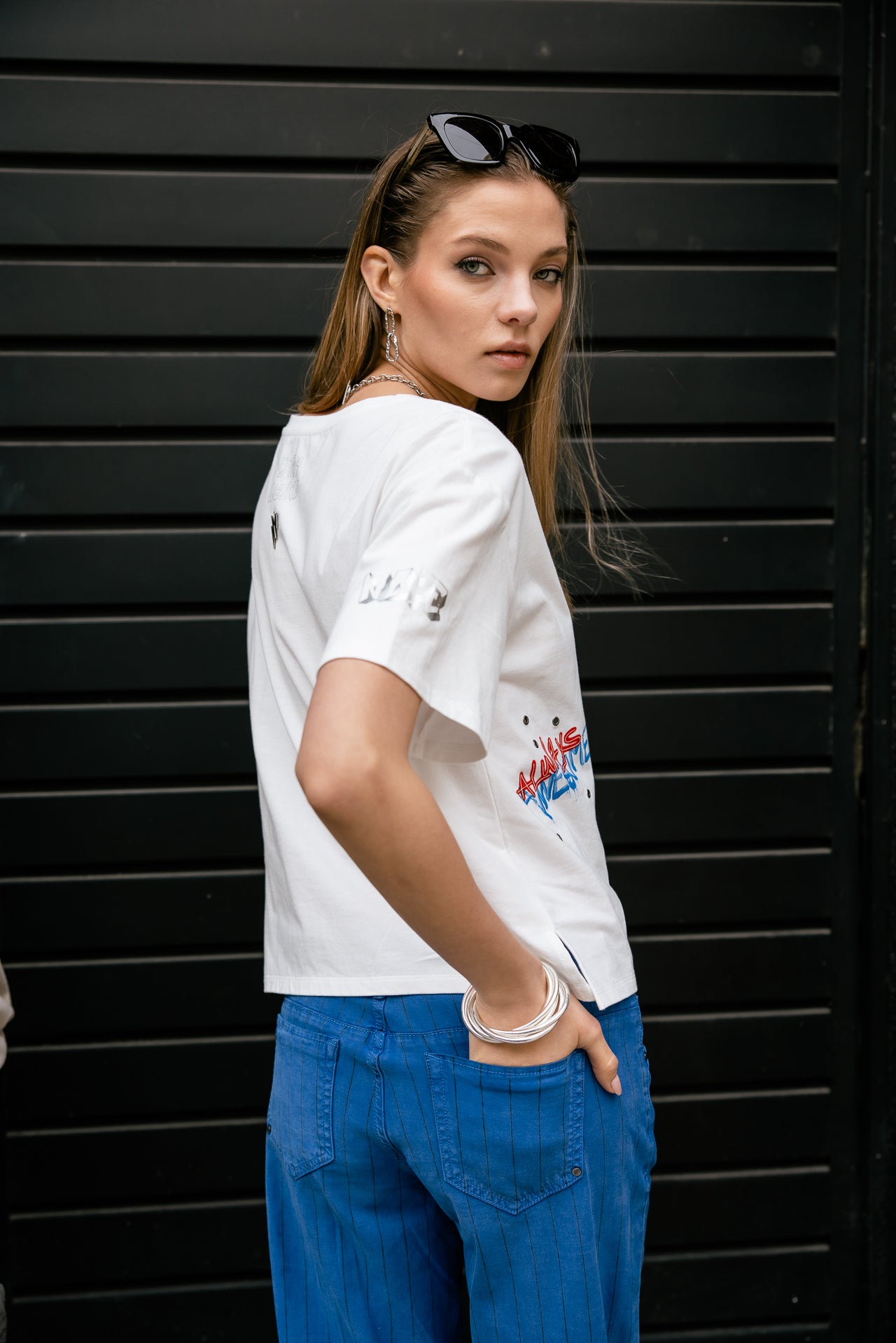 

T-shirt imprimé Femme Trade Street white | Freeman T. Porter