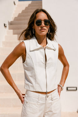 

Top con cremallera Mujer Marla Yolo bright white | Freeman T. Porter