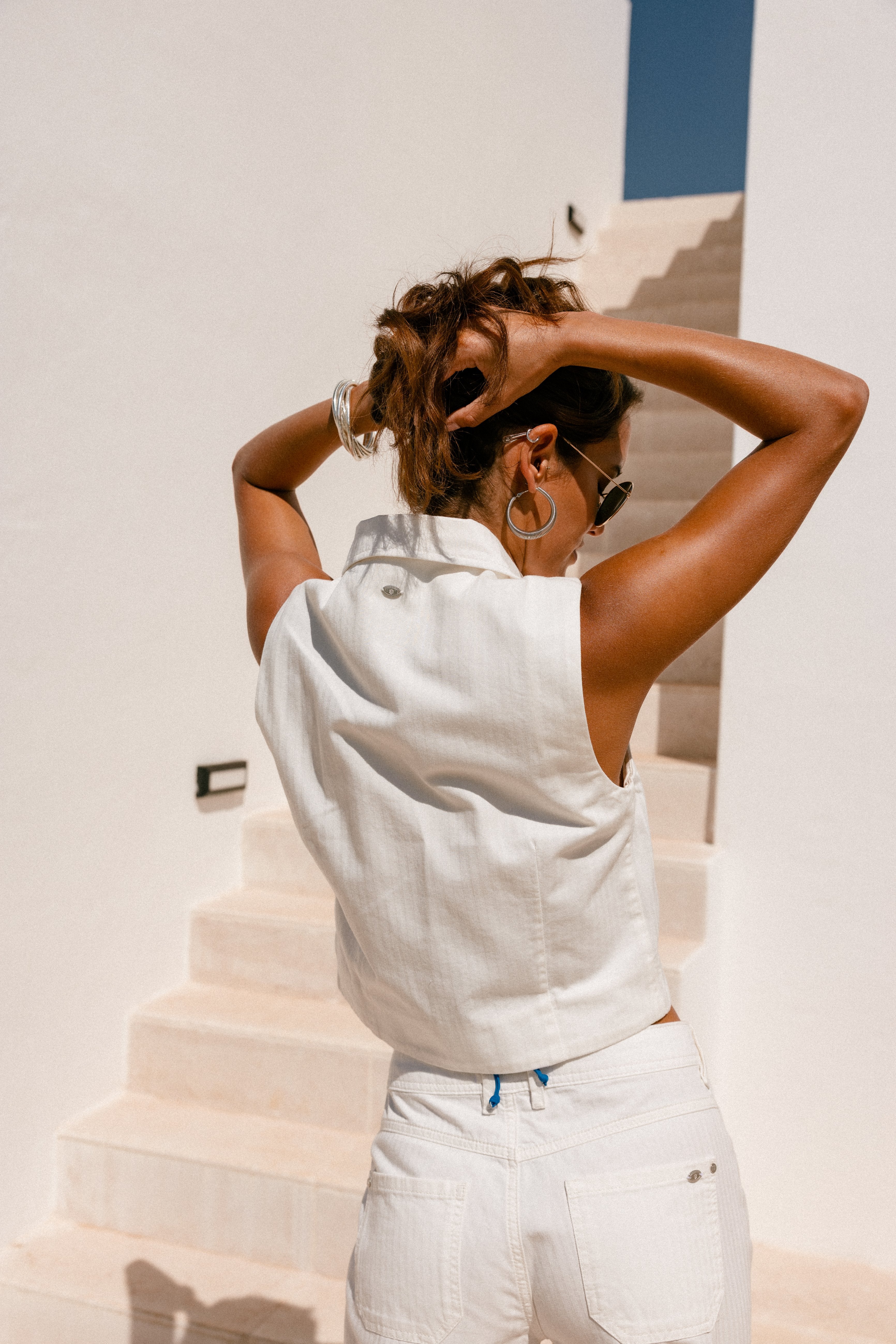 

Top zippé Femme Marla Yolo bright white | Freeman T. Porter