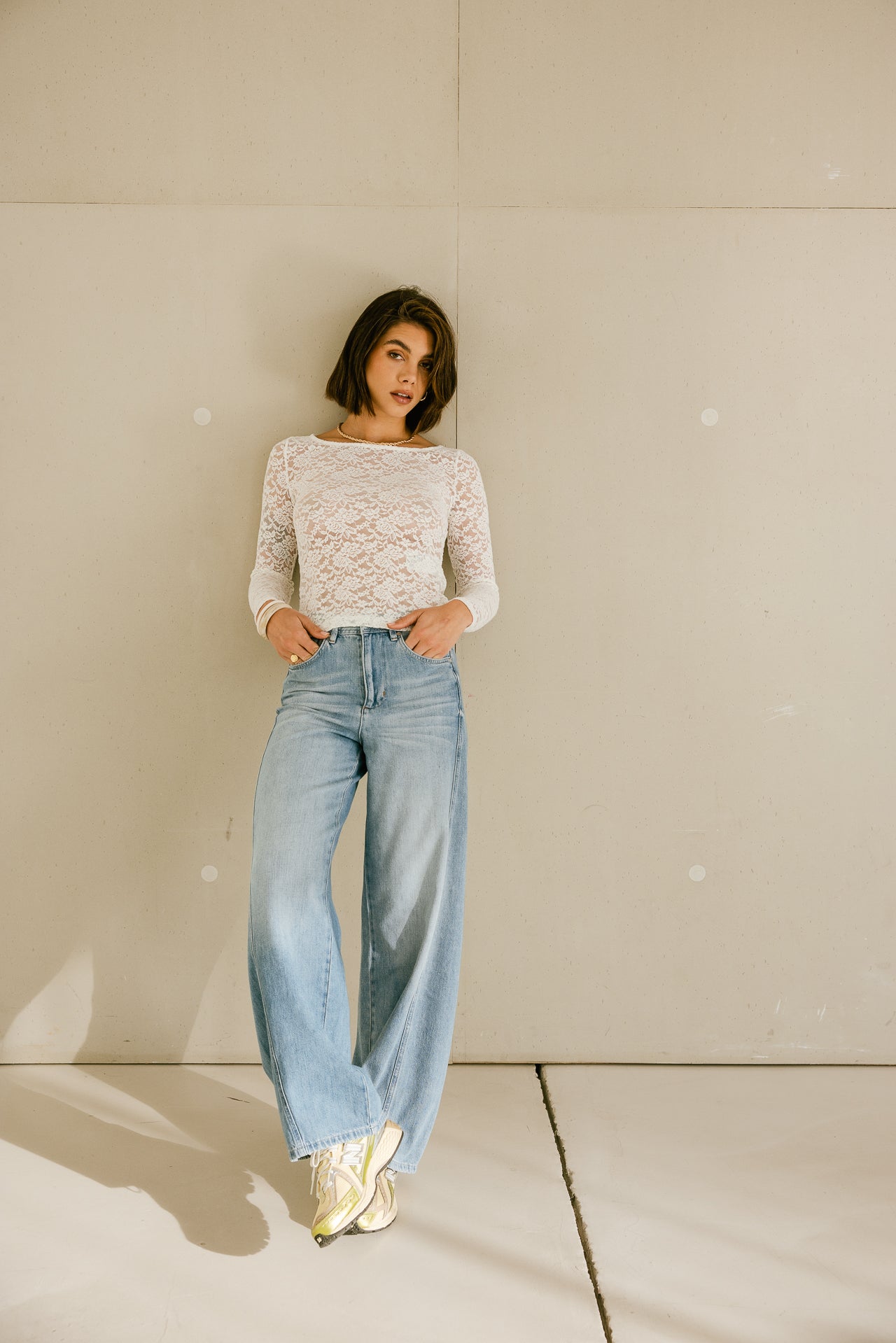 

Top en dentelle Femme Tazam Lace white | Freeman T. Porter