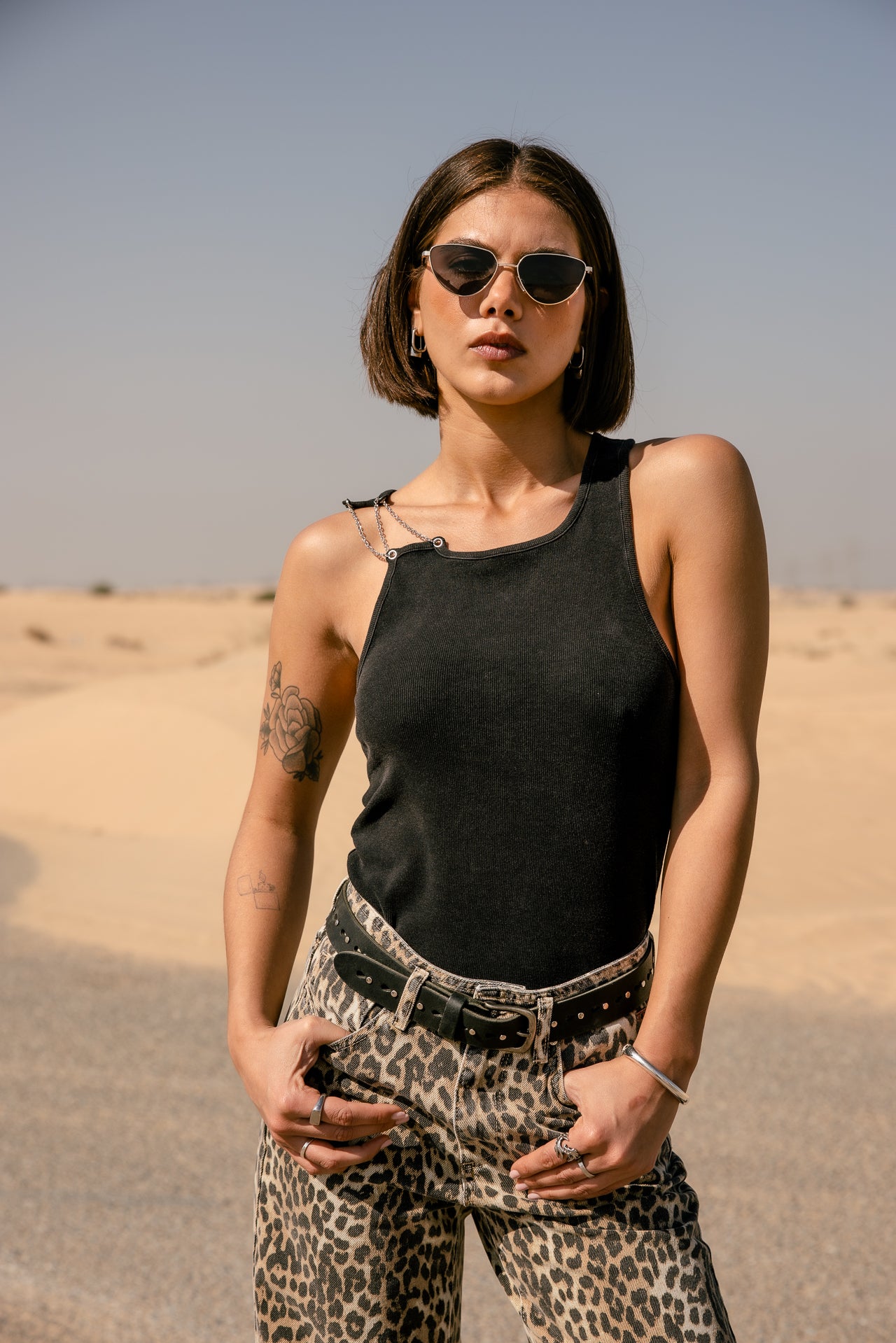 

Débardeur asymétrique Damen Dorila Rib black | Freeman T. Porter