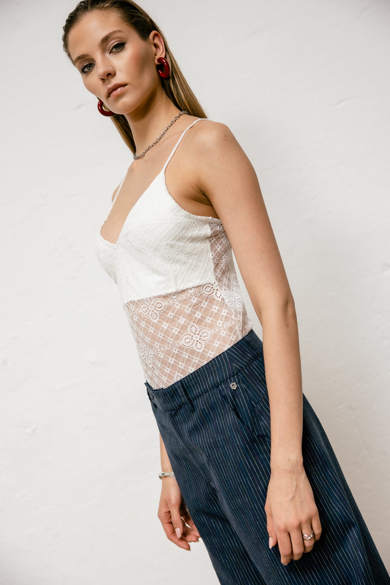 

Top à bretelles Femme Dizzi Lace white | Freeman T. Porter