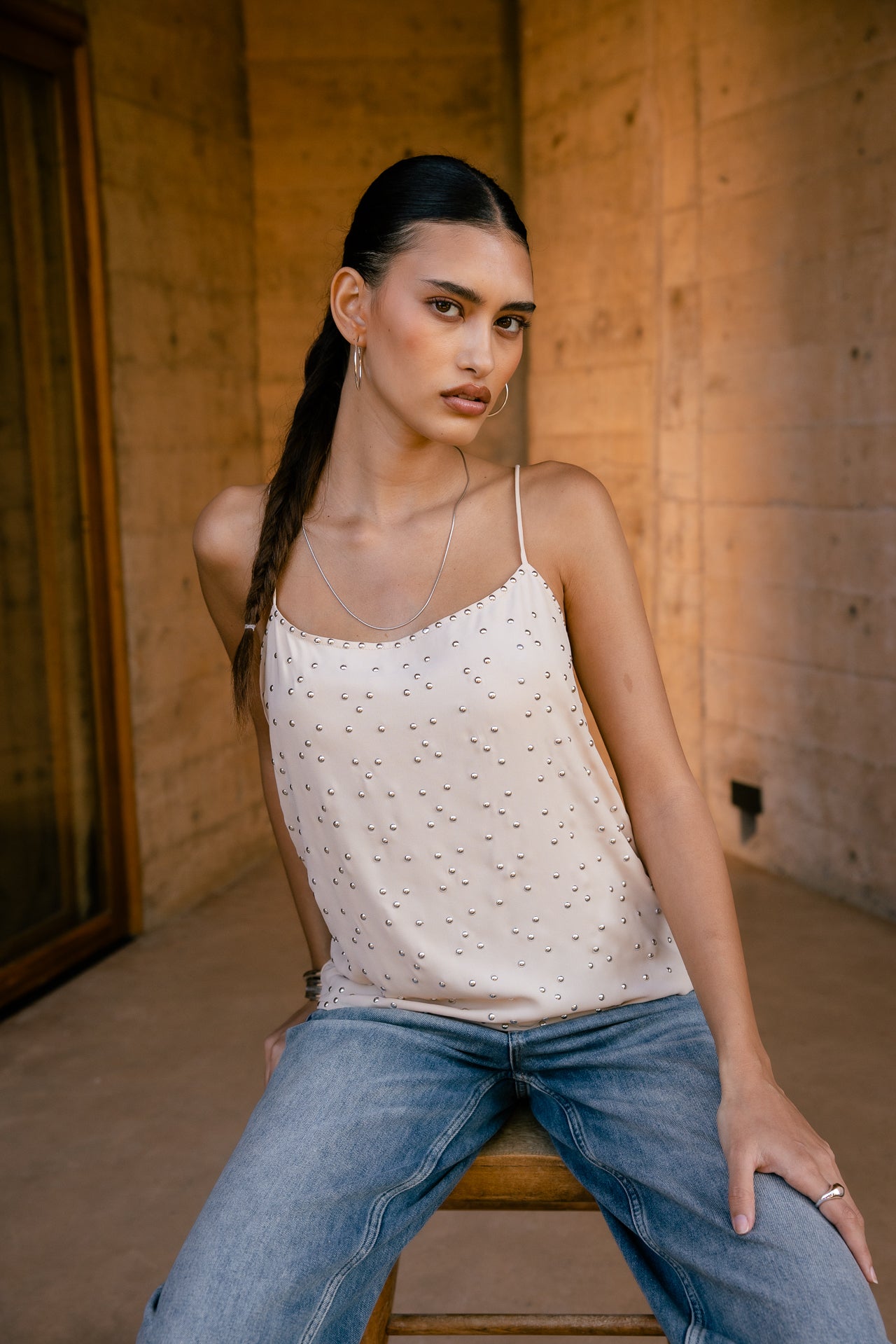 

Tanktop mit Nieten Damen Eljy Plain tapioca | Freeman T. Porter