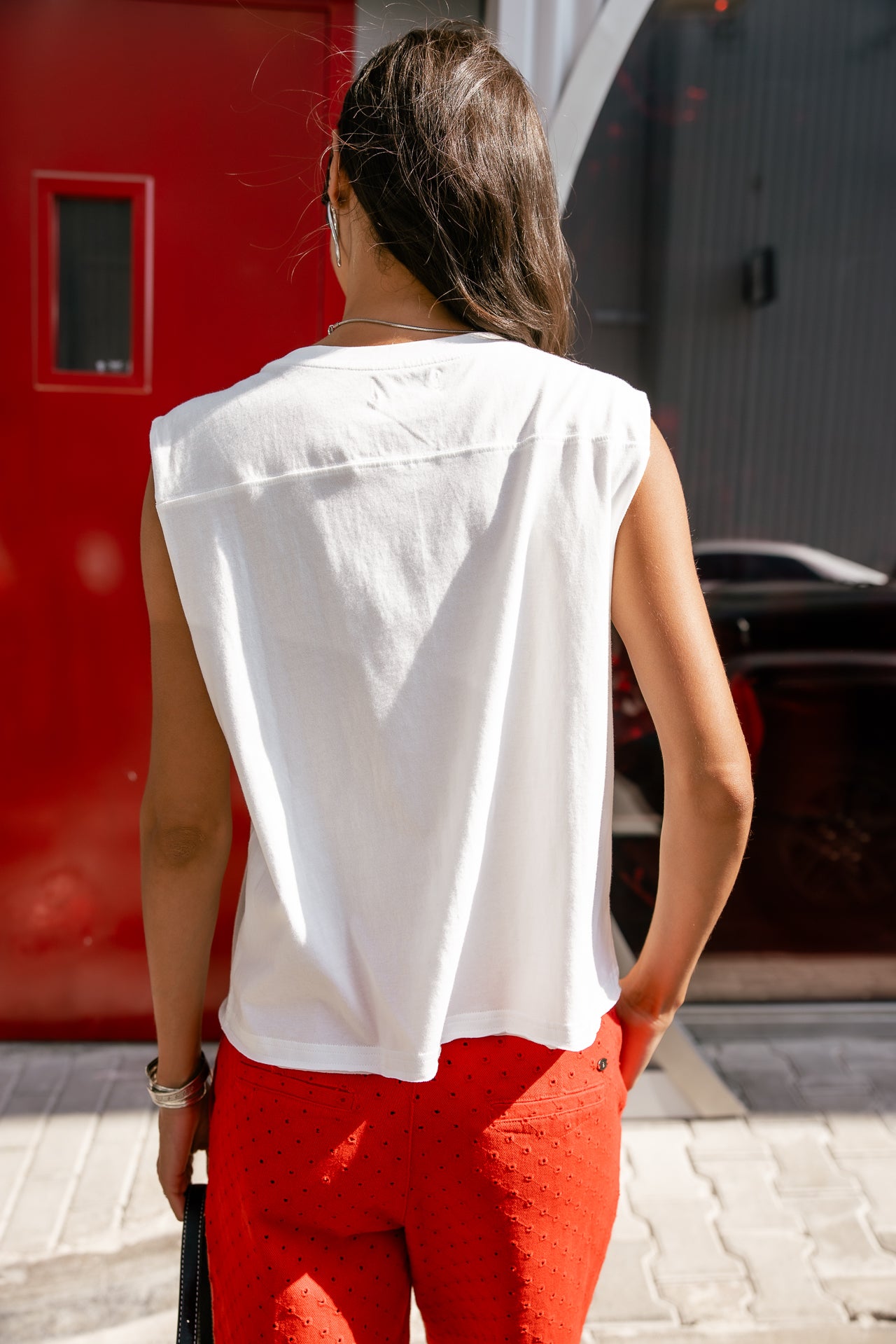 

T-Shirt détails pins et épingles Femme Denery Rose Charm white | Freeman T. Porter