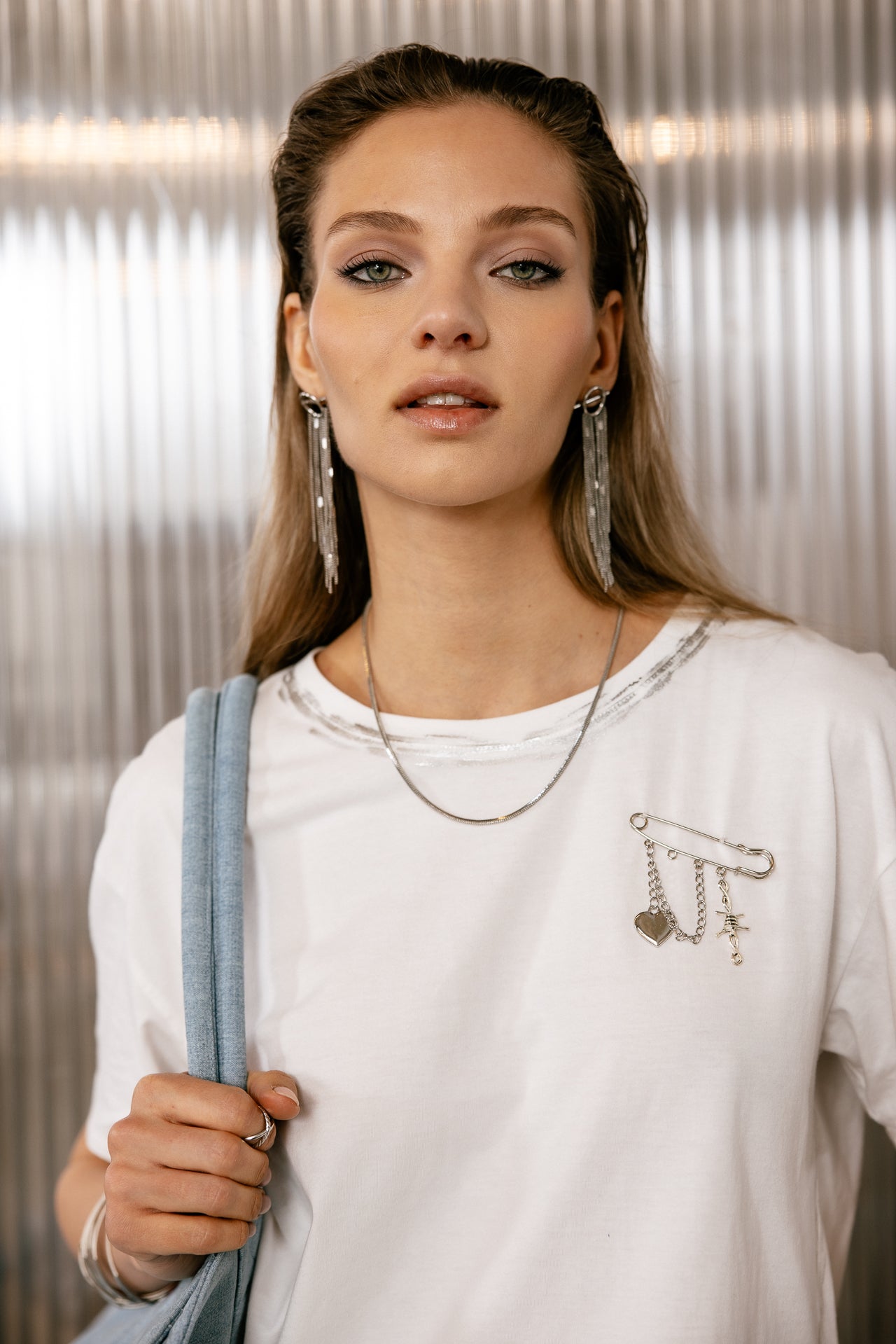 

T-shirt large croisé dos Femme Tissalia Foil white | Freeman T. Porter