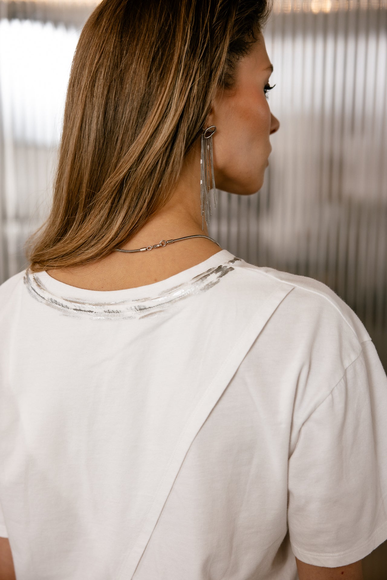 

T-shirt large croisé dos Femme Tissalia Foil white | Freeman T. Porter