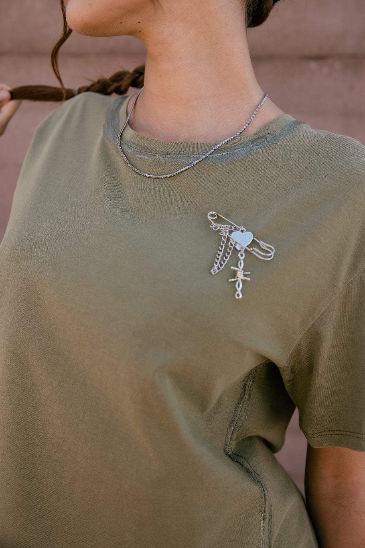 
              

T-shirt large croisé dos Femme Tissalia Foil loden green | Freeman T. Porter
            