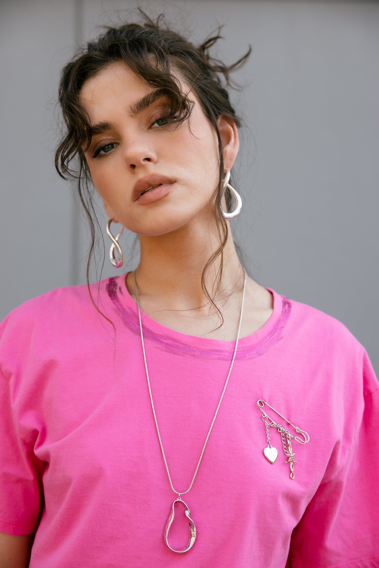 

Oversize T-Shirt mit gekreuztem Rücken Damen Tissalia Foil sangria sunset | Freeman T. Porter