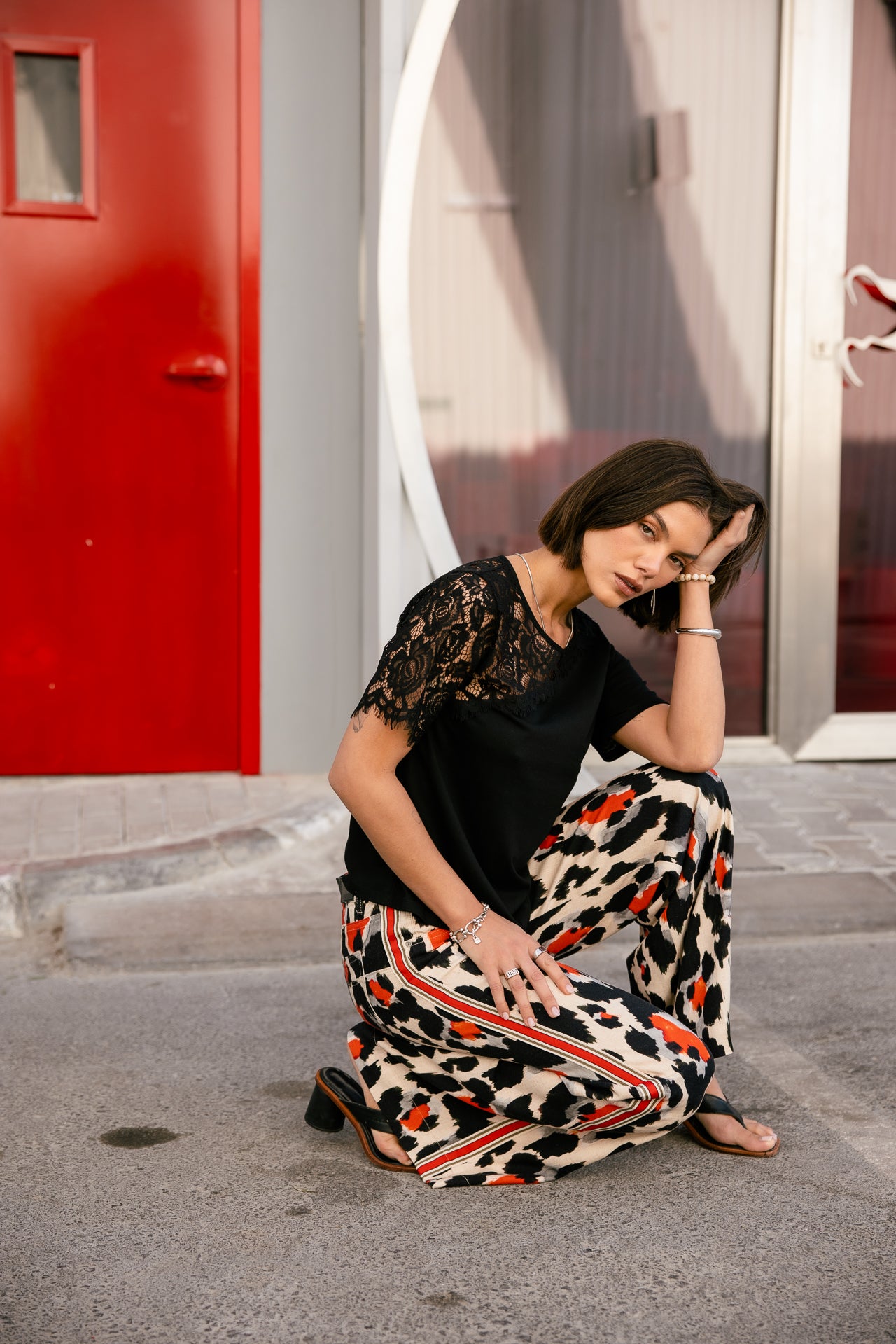 

T-Shirt mit Spitze Damen Sirila Lace black | Freeman T. Porter