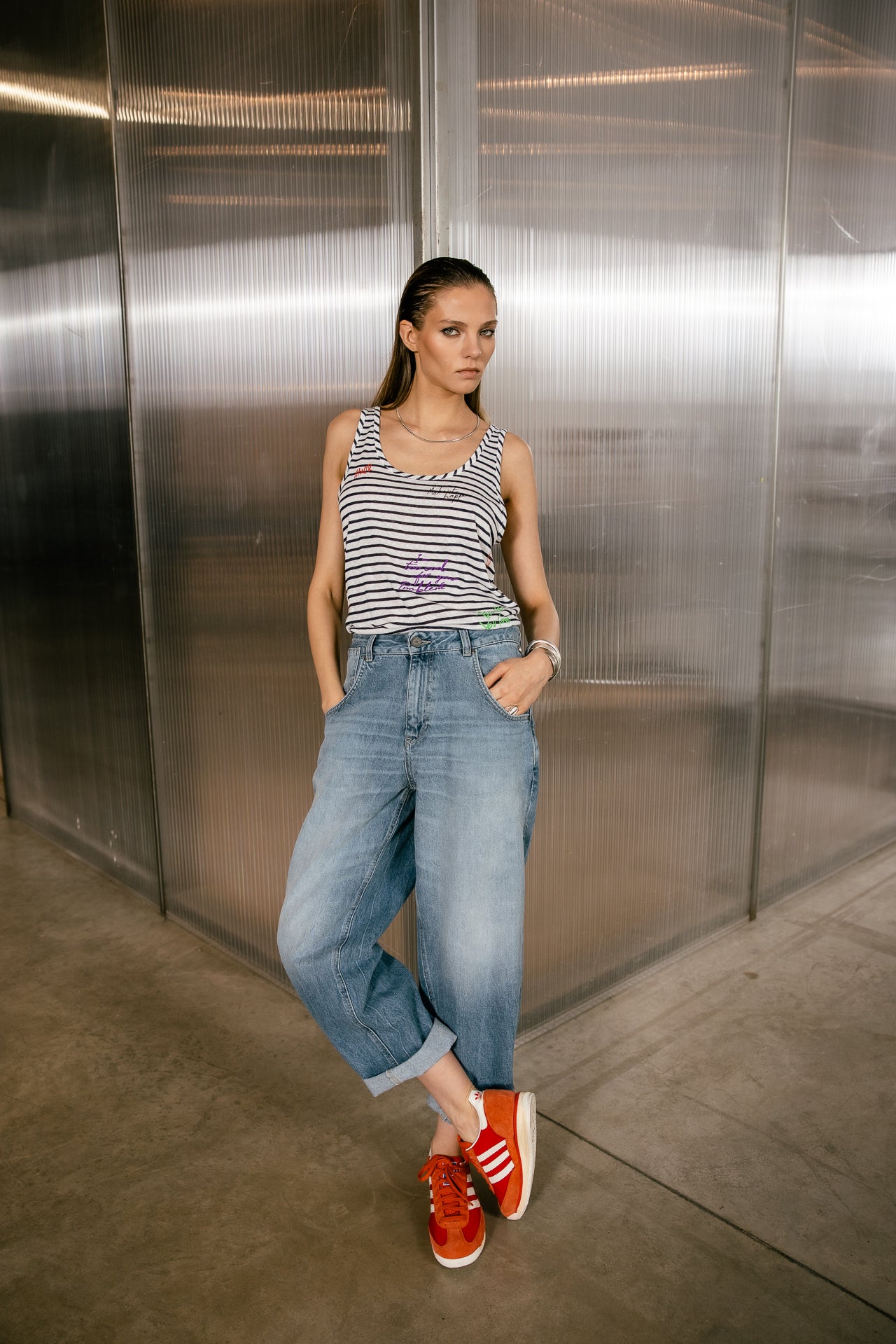 

Débardeur large Femme Dely Cool Words peacoat | Freeman T. Porter