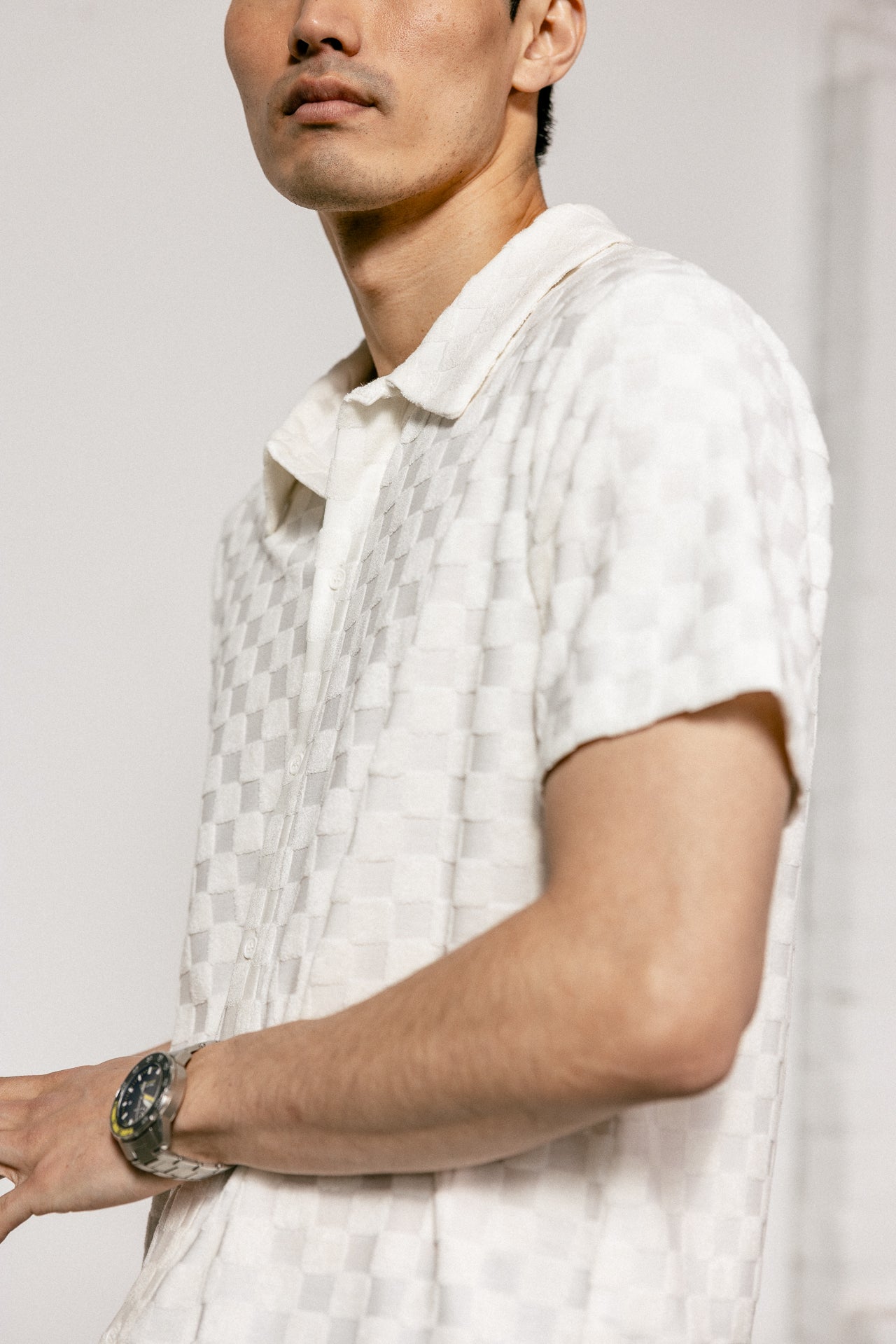 

Terry Knit Polo Men Nobu Chess egret | Freeman T. Porter