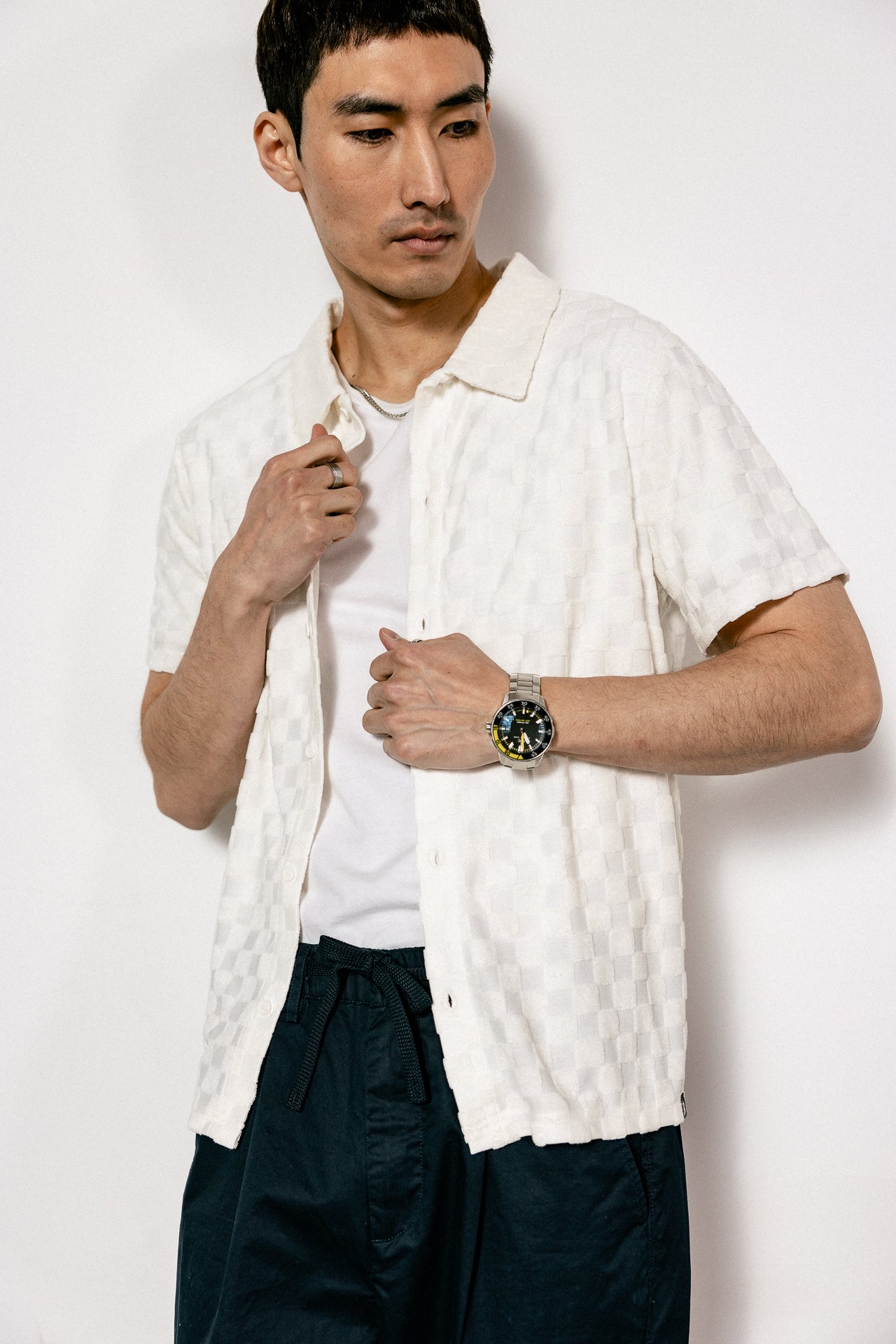 

Terry Knit Polo Men Nobu Chess egret | Freeman T. Porter