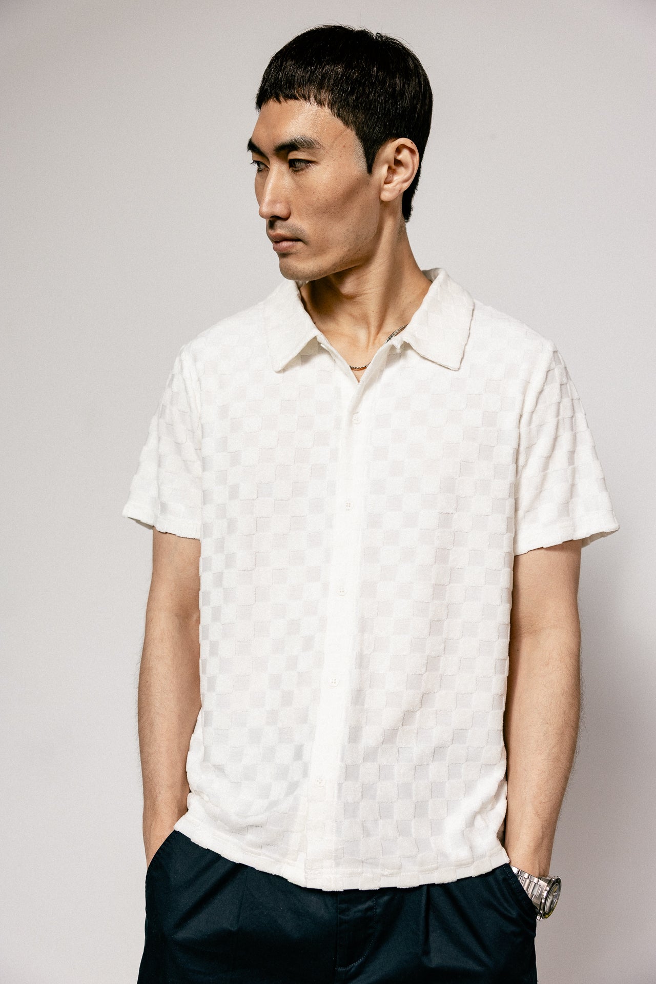 

Terry Knit Polo Men Nobu Chess egret | Freeman T. Porter