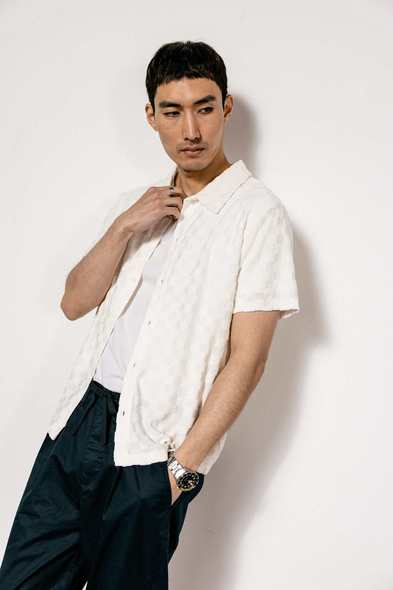 

Terry Knit Polo Men Nobu Chess egret | Freeman T. Porter