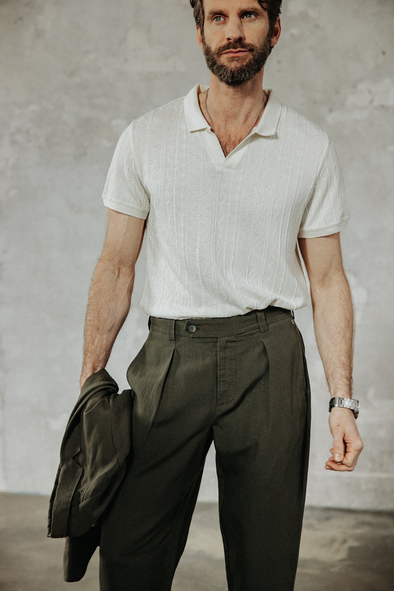 

Polo effet tressé Homme Tadao Tresse egret | Freeman T. Porter
