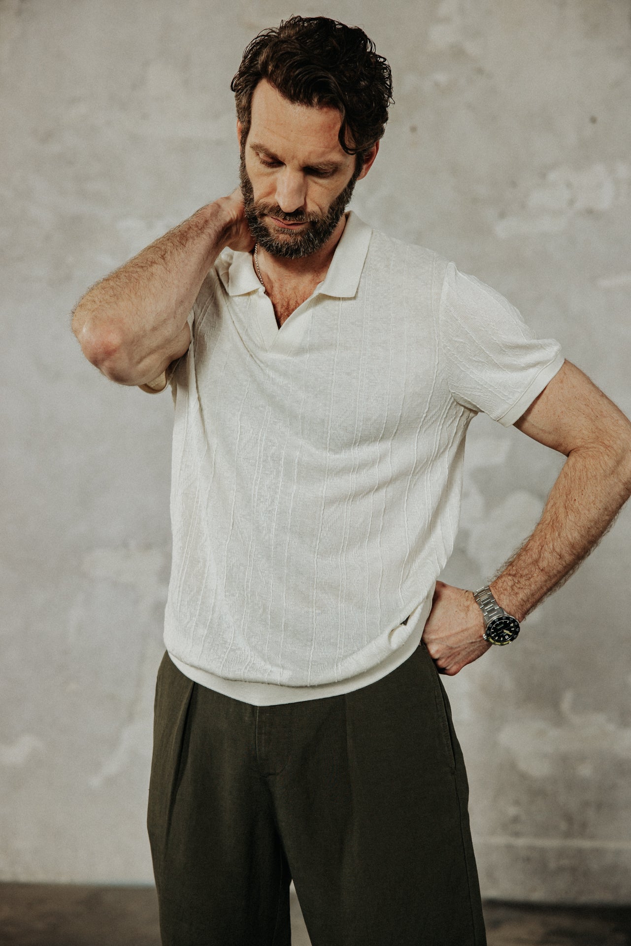 

Polo effet tressé Homme Tadao Tresse egret | Freeman T. Porter