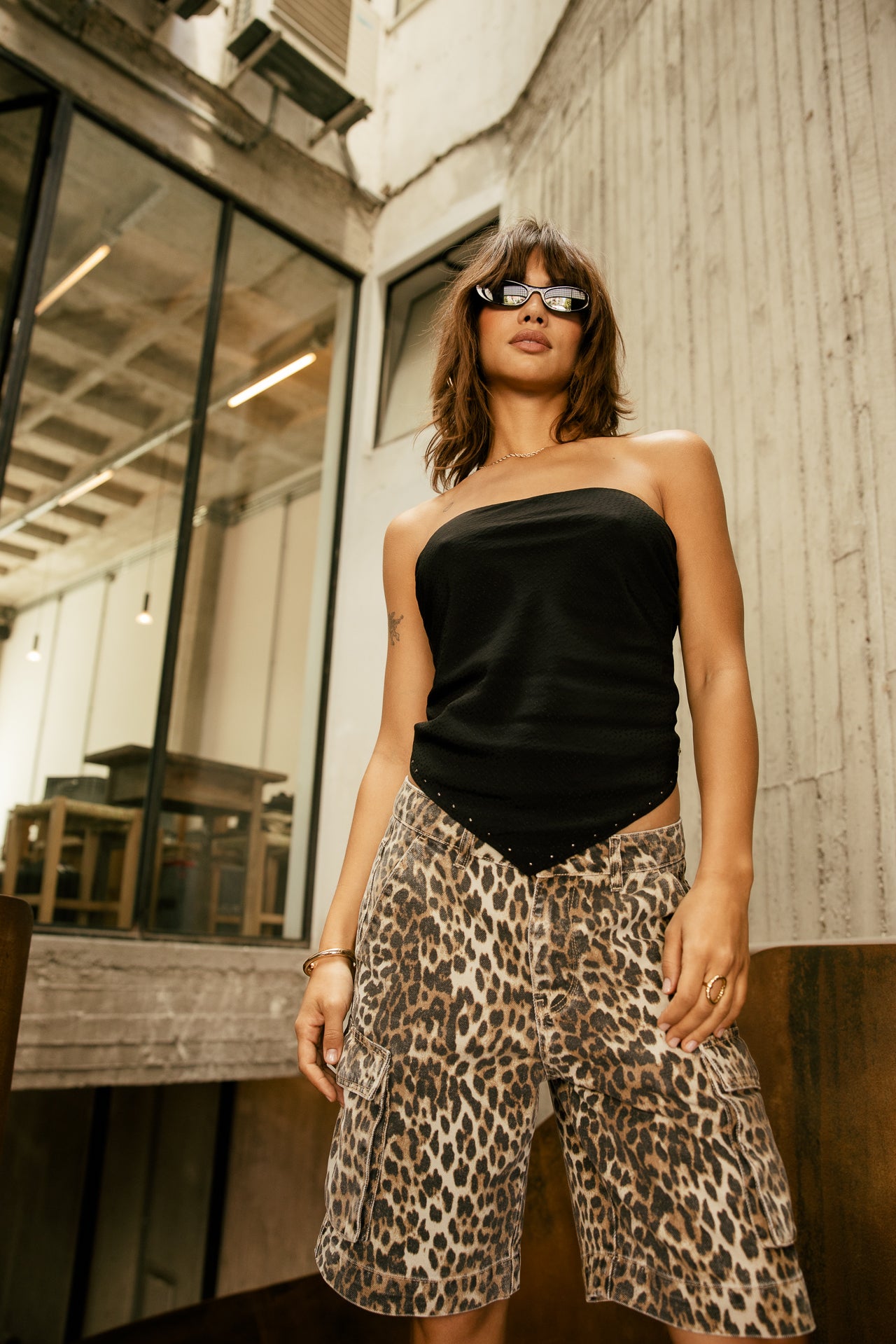 

Trägerloses Bustier-Top mit Steppnähten Damen Topiane black | Freeman T. Porter