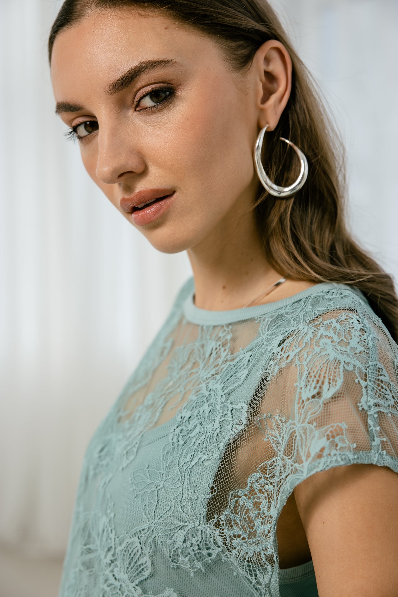 

Débardeur doublé dentelle Femme Talineo Lace sea blue | Freeman T. Porter