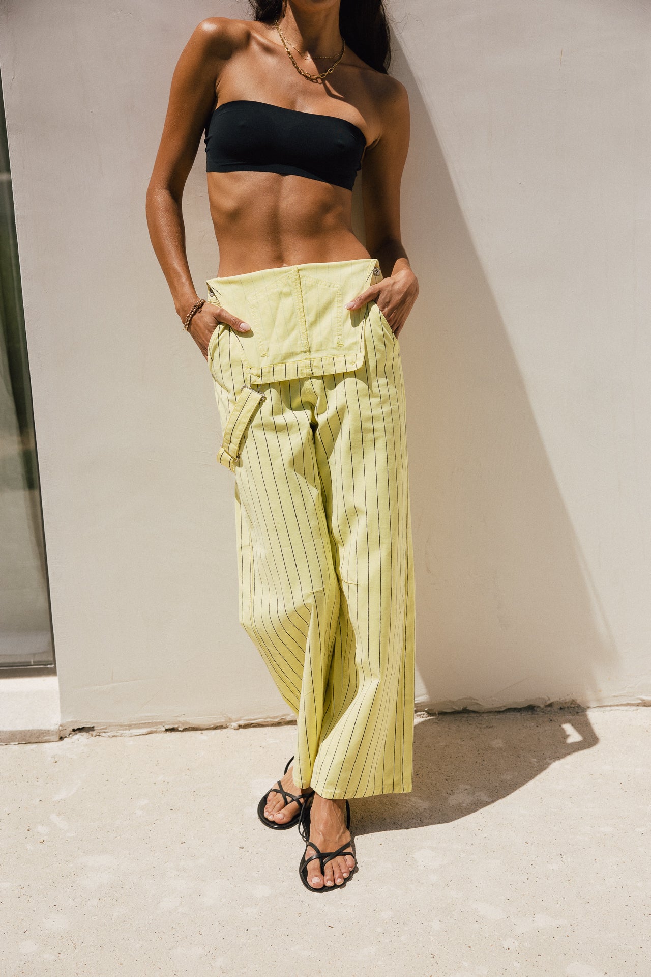 

Salopette coupe barrel à rayures Femme Tammy Paleole limelight | Freeman T. Porter