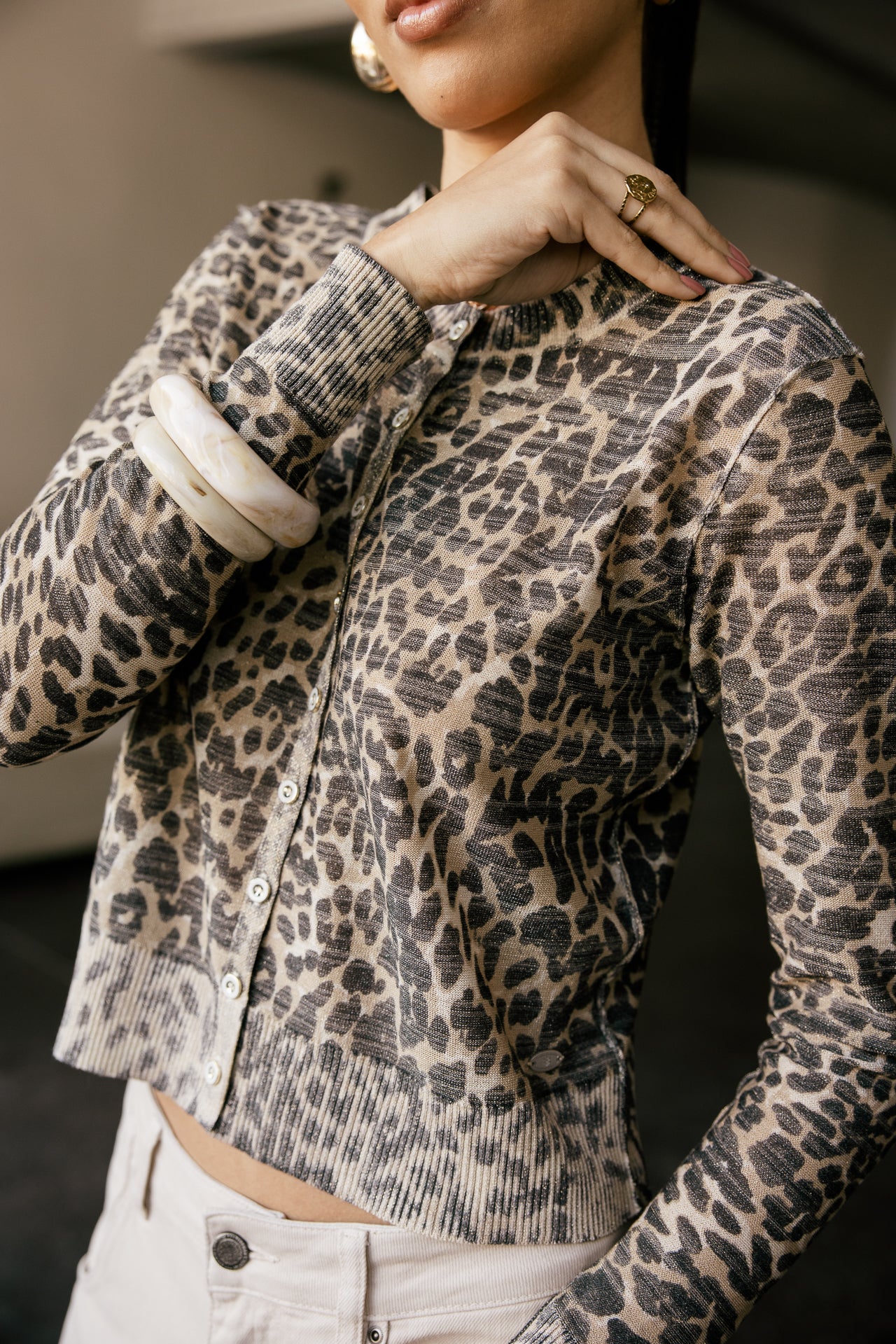 

Gilet à manches longues effet retourné en maille irisé imprimé Femme Philas Reverse Leo original | Freeman T. Porter