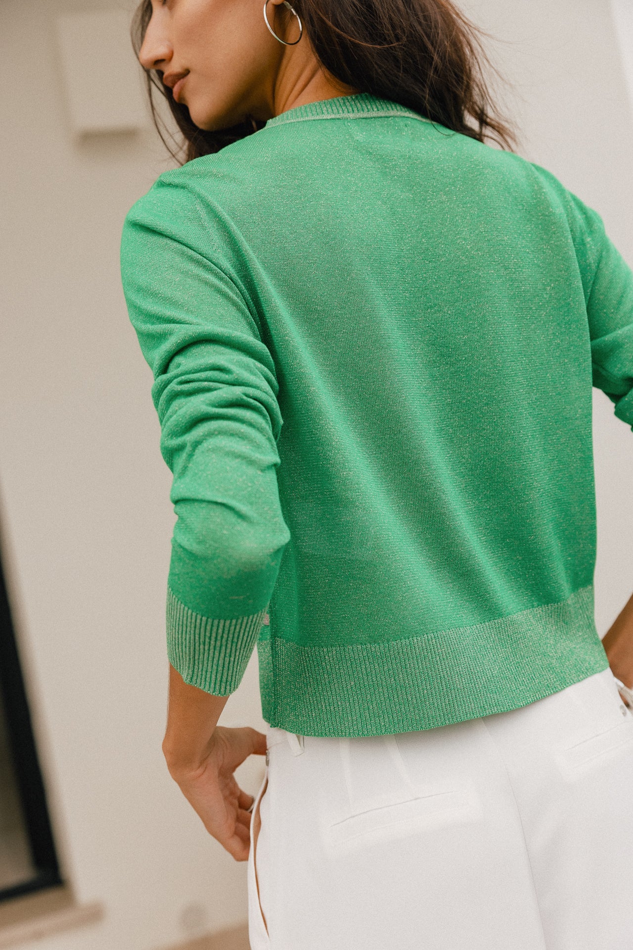 

Gilet en maille irisé Femme Philas Plain electric green | Freeman T. Porter