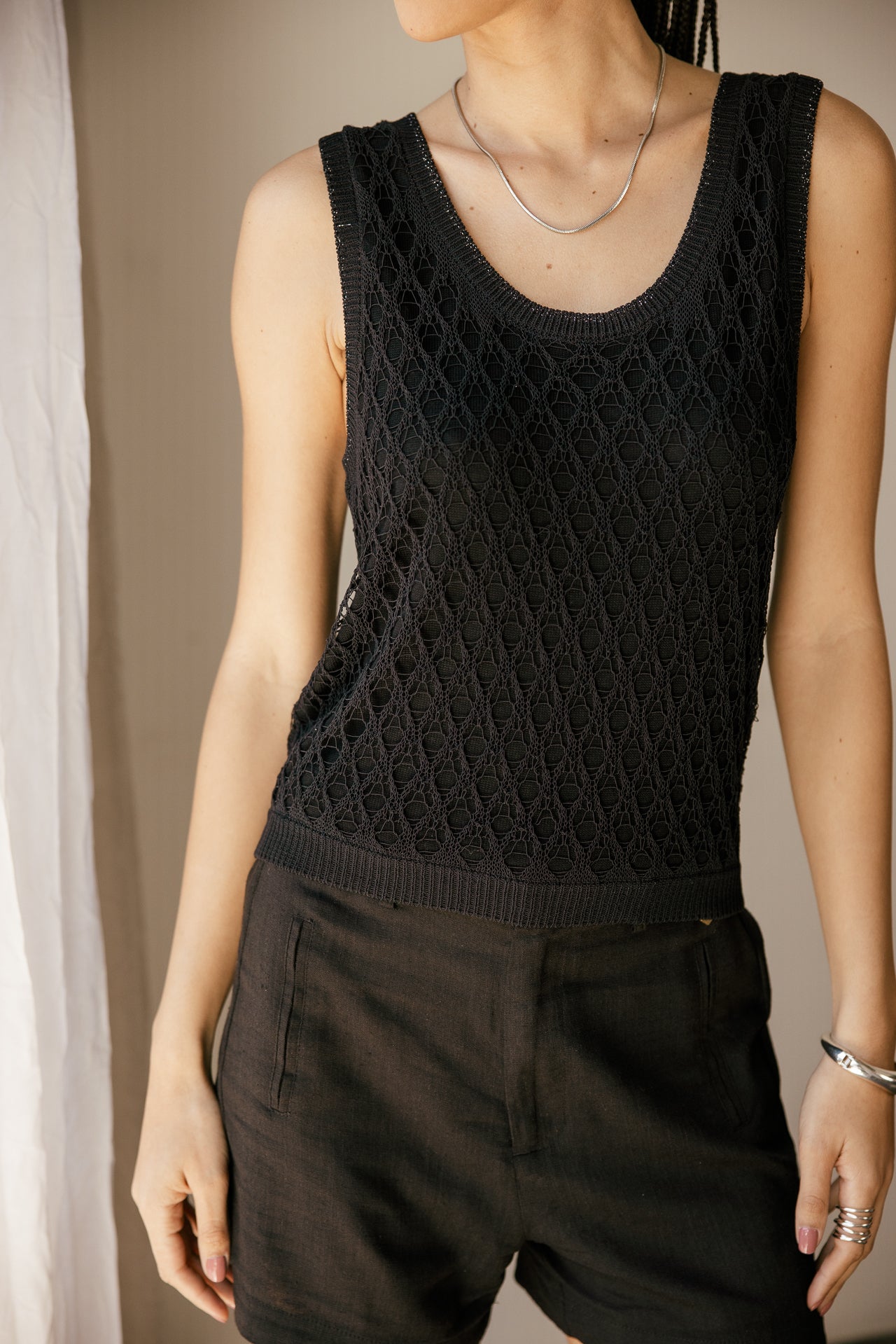 

Top de tirantes de punto cinta Mujer Divane black | Freeman T. Porter