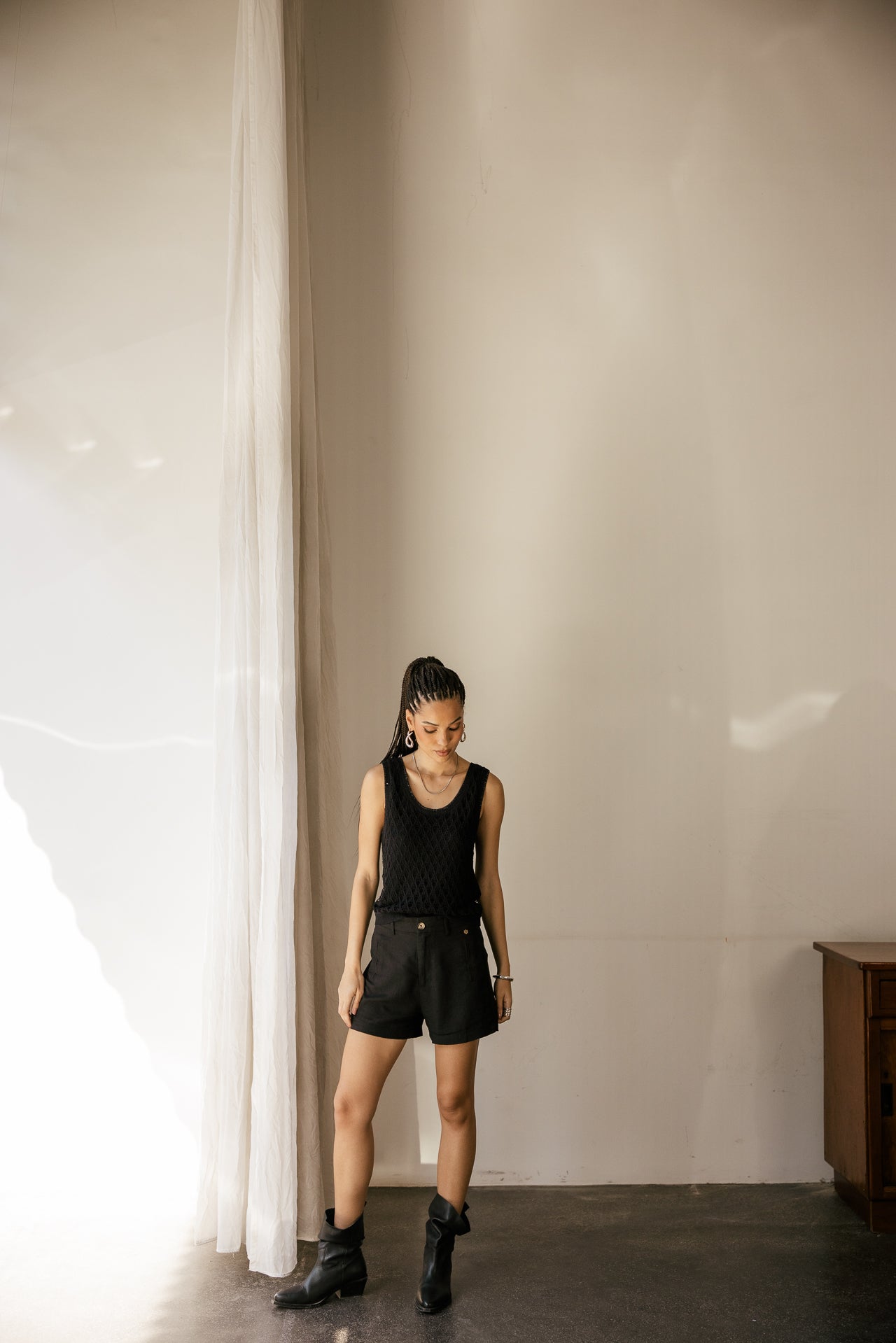 

Top de tirantes de punto cinta Mujer Divane black | Freeman T. Porter