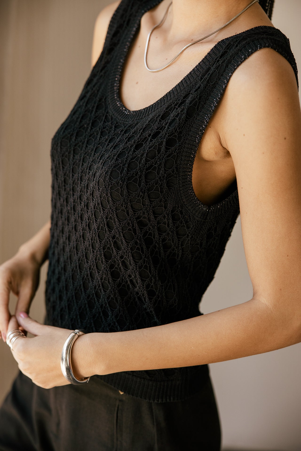

Top de tirantes de punto cinta Mujer Divane black | Freeman T. Porter