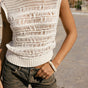 

Débardeur en maille ajouré bretelles épaisses Femme Palermo white | Freeman T. Porter